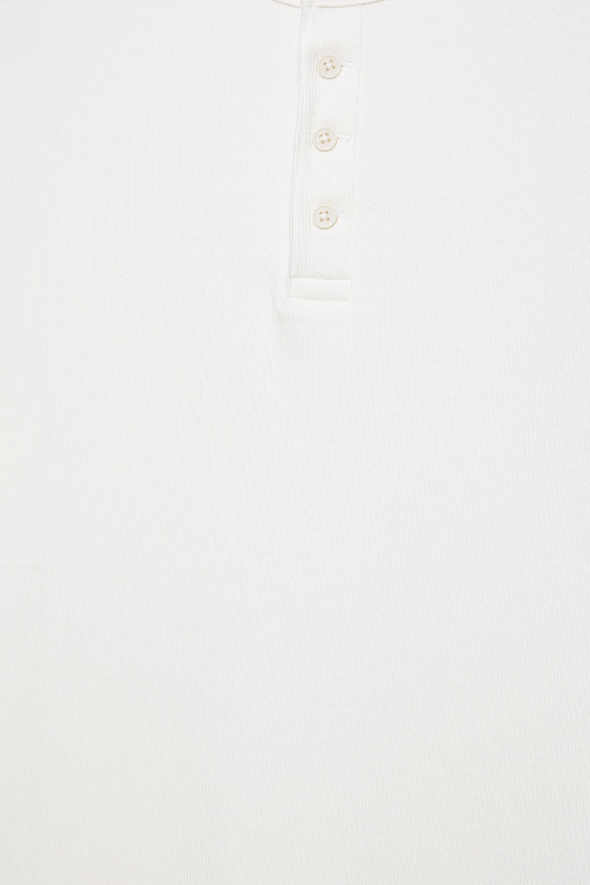 Slim-fit Henley T-shirt — White