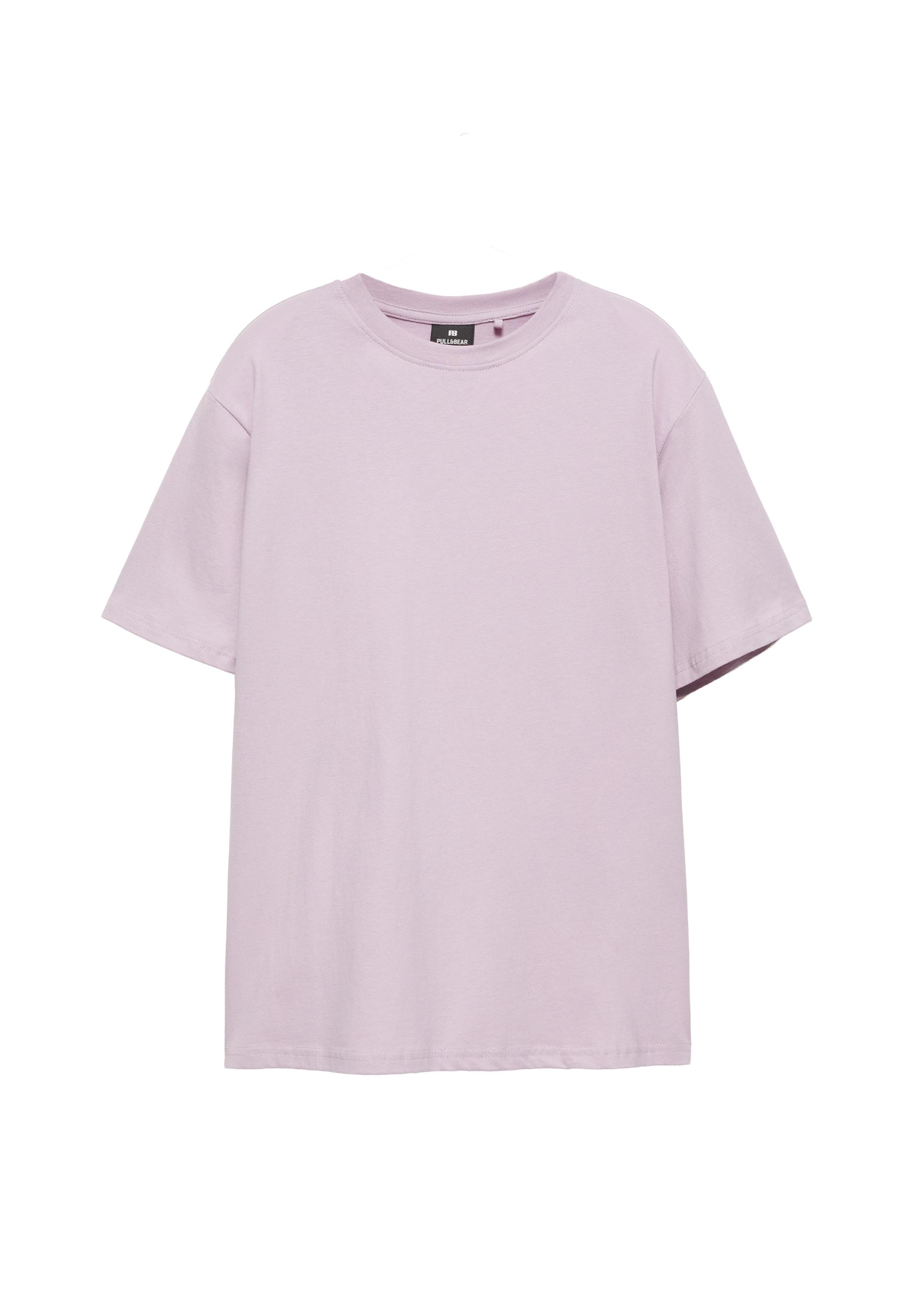 Basic short sleeve cotton T-shirt — Pale mauve