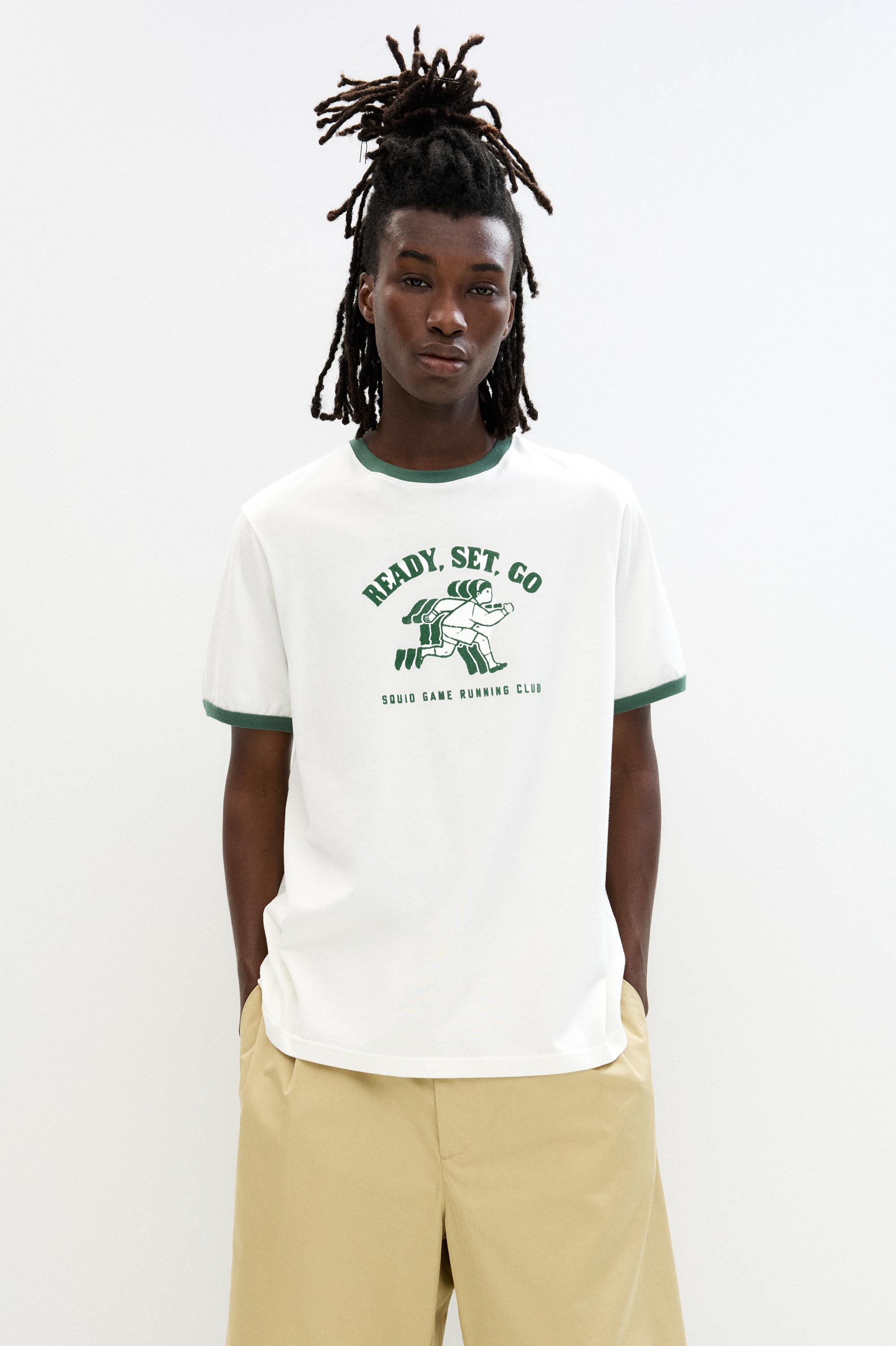 Geripptes „Squid Game“-T-Shirt