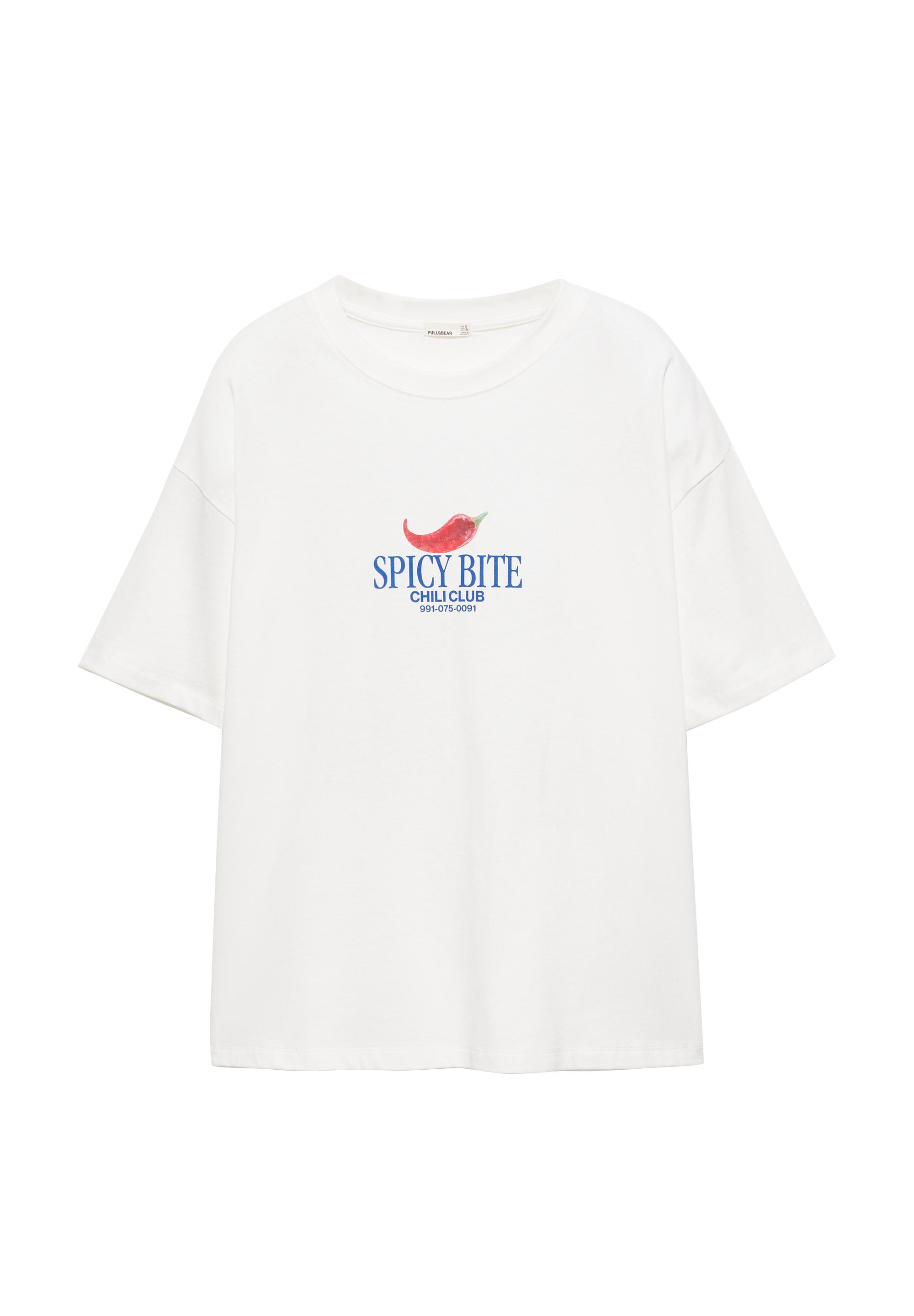 Oversize chilli graphic T-shirt — Ice