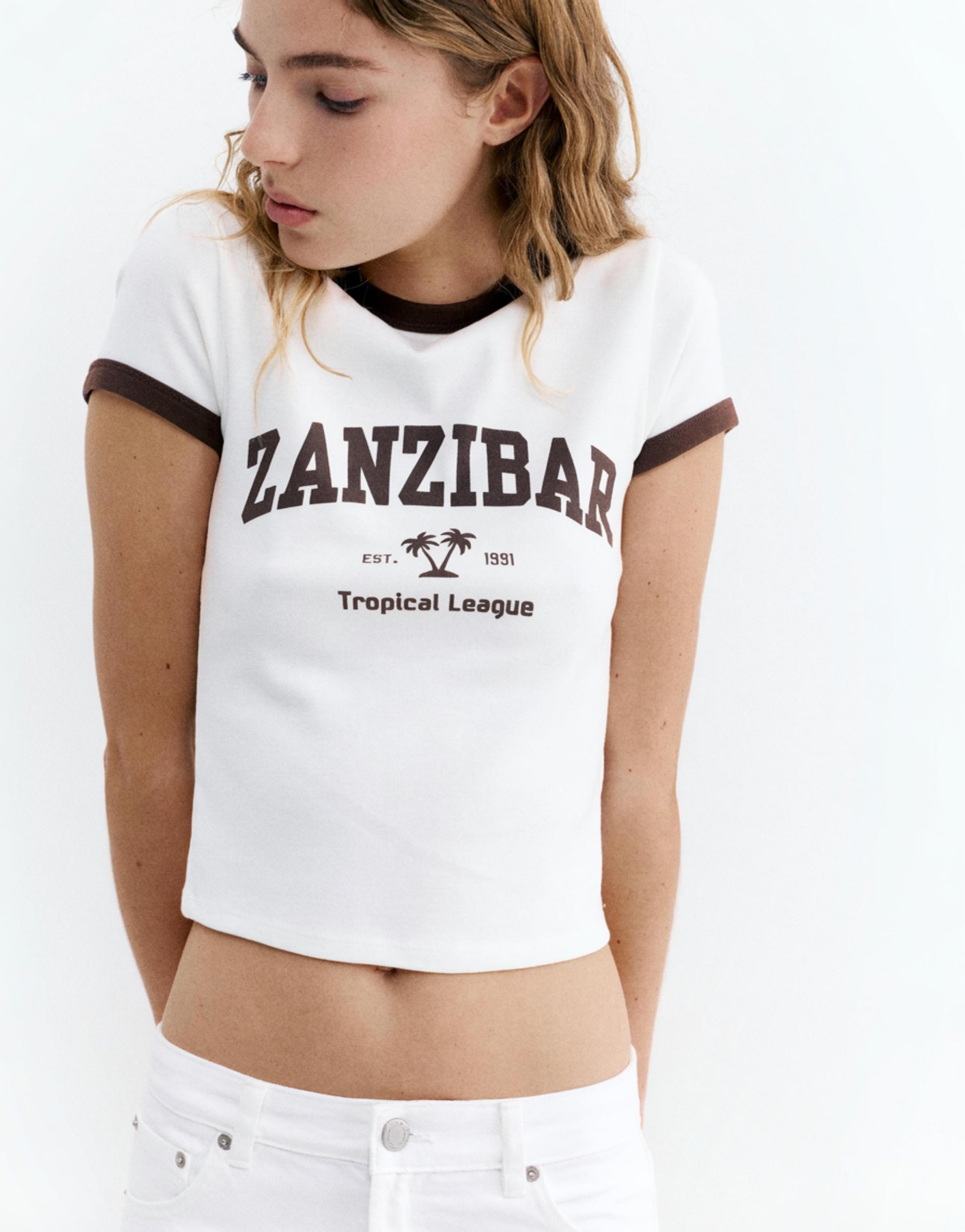 Ribbed graphic T-shirt — Ice