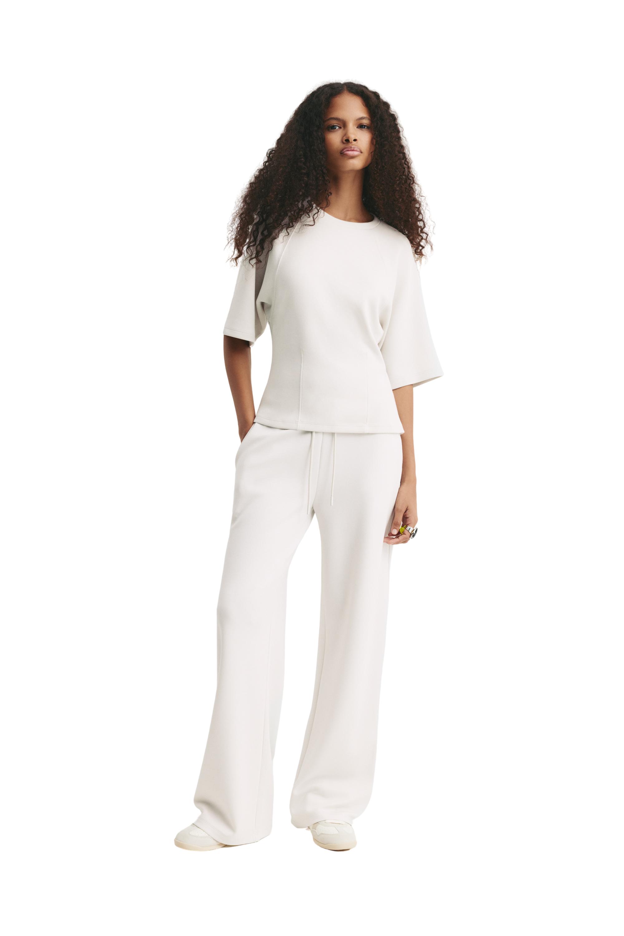 Soft touch short sleeve sweatshirt — Ecru