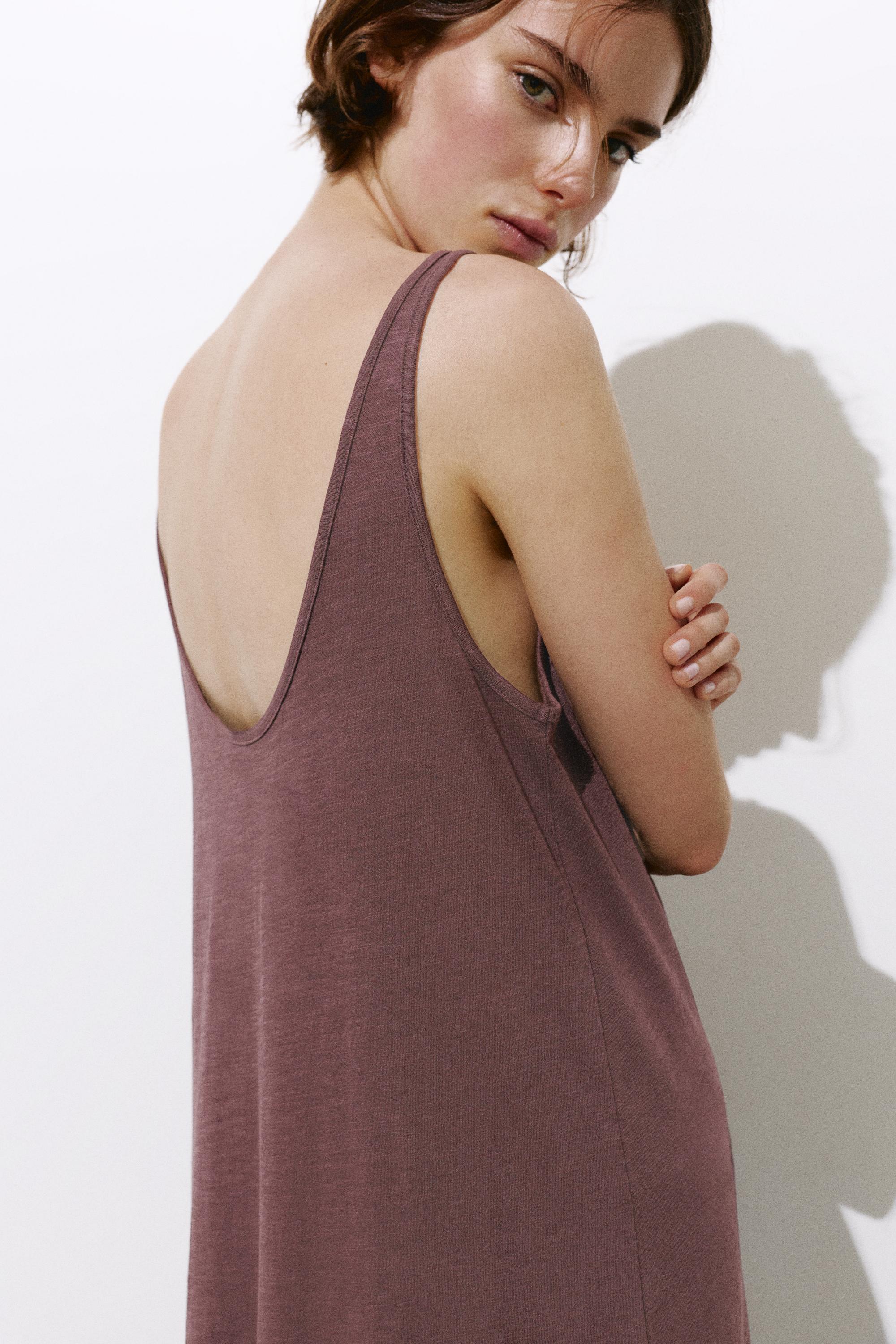 Strappy midi dress — Eggplant