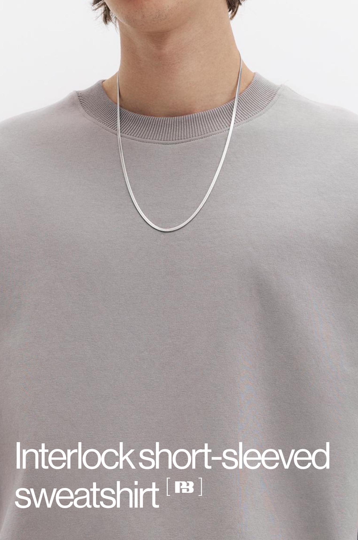 Interlock short sleeve sweatshirt — Grey marl
