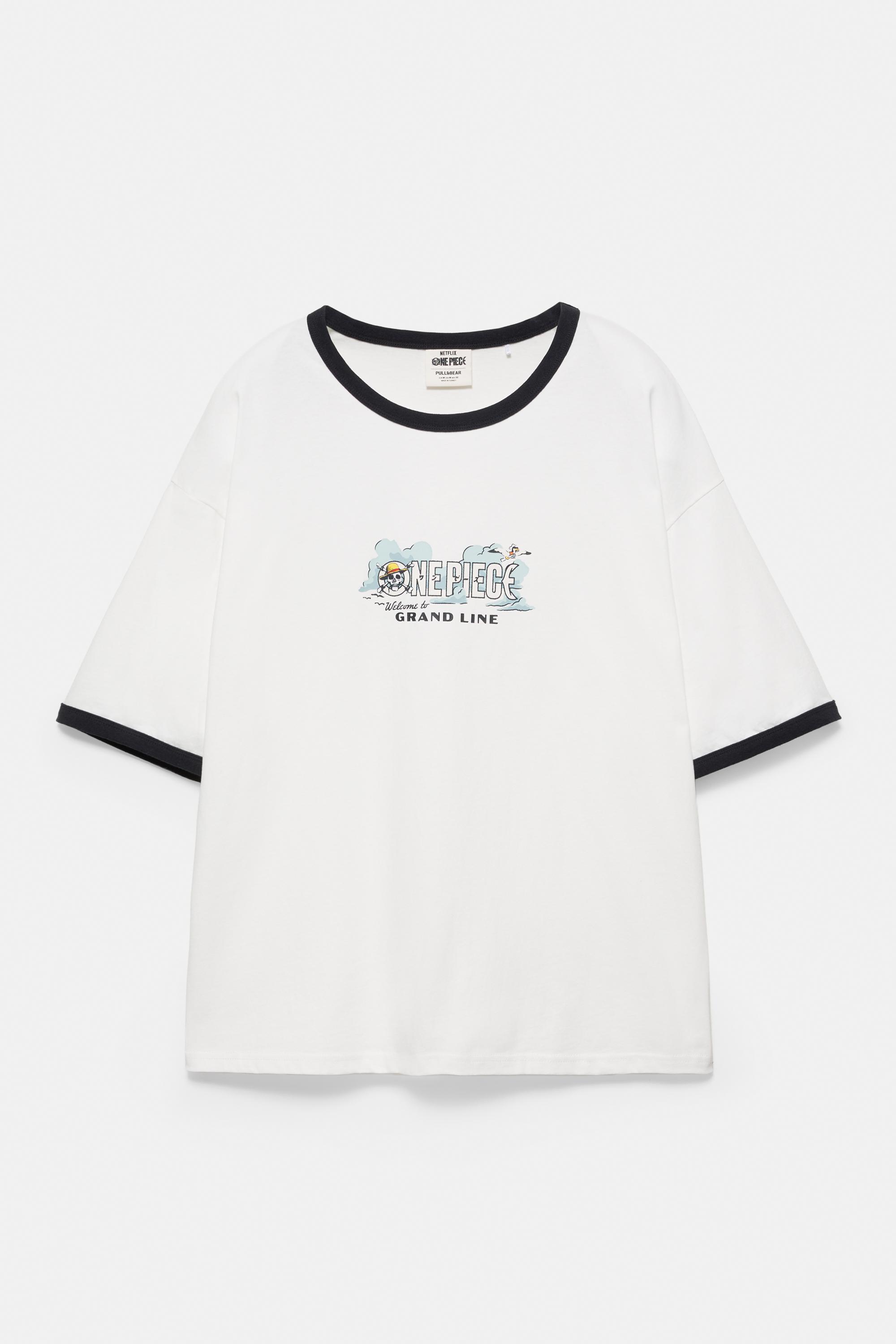 One Piece ribbed T-shirt — Ecru