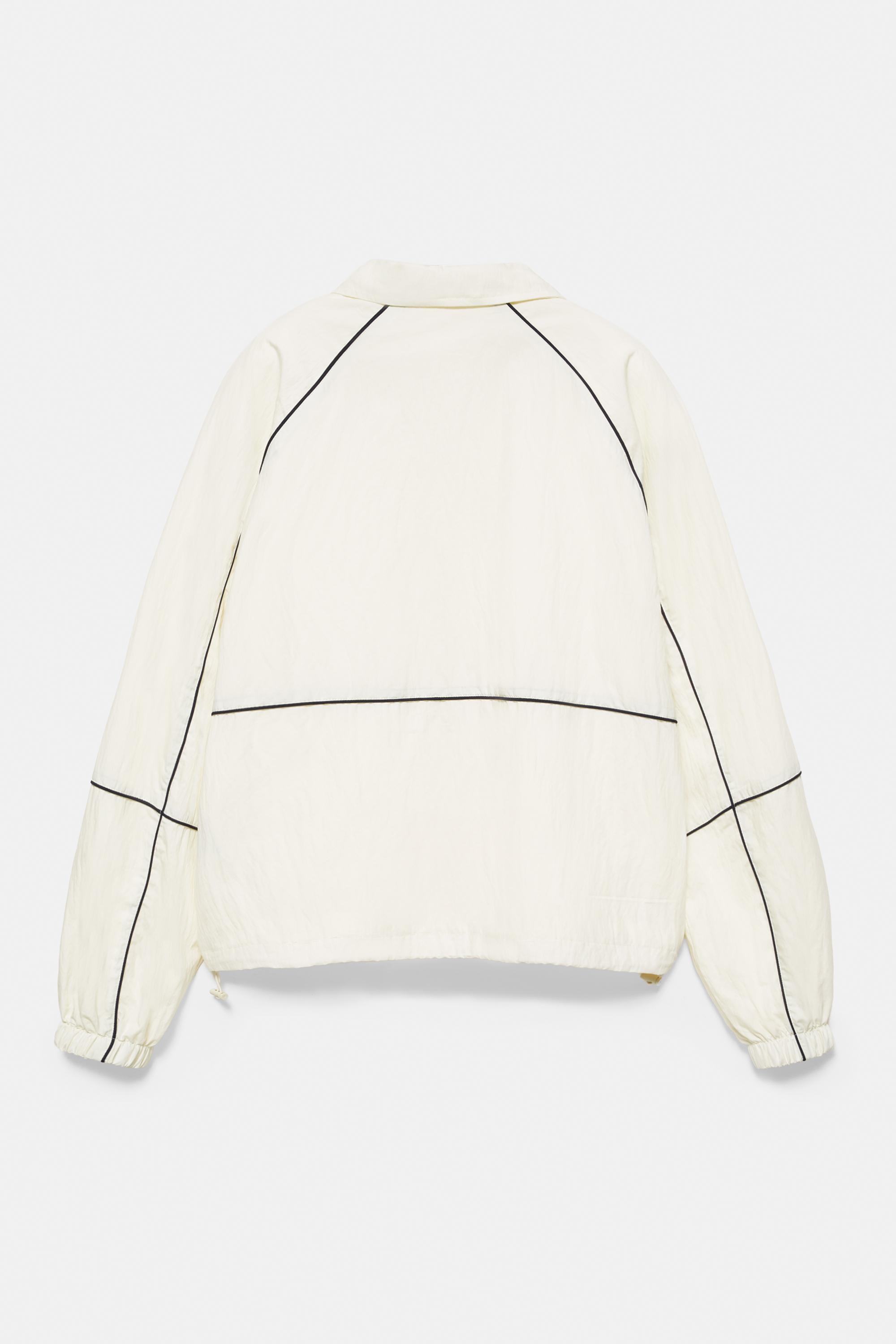 Lightweight contrast stitch jacket — Off white