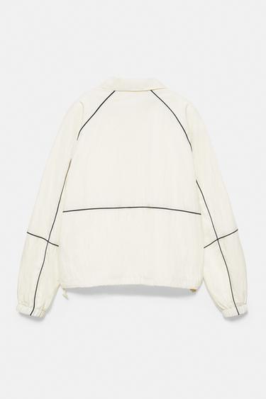 Lightweight contrast stitch jacket — Off white 8