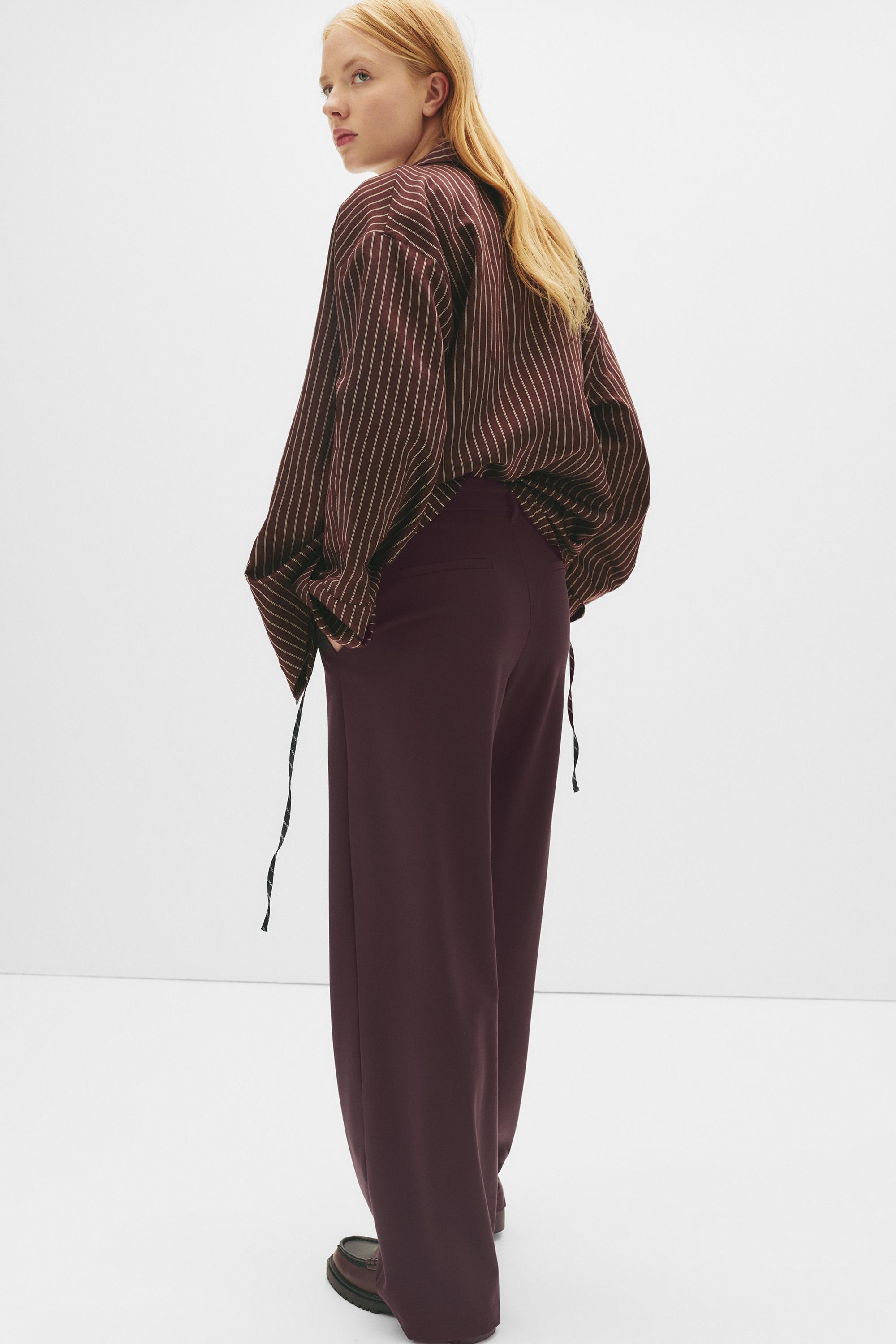 Darted smart trousers — Burgundy