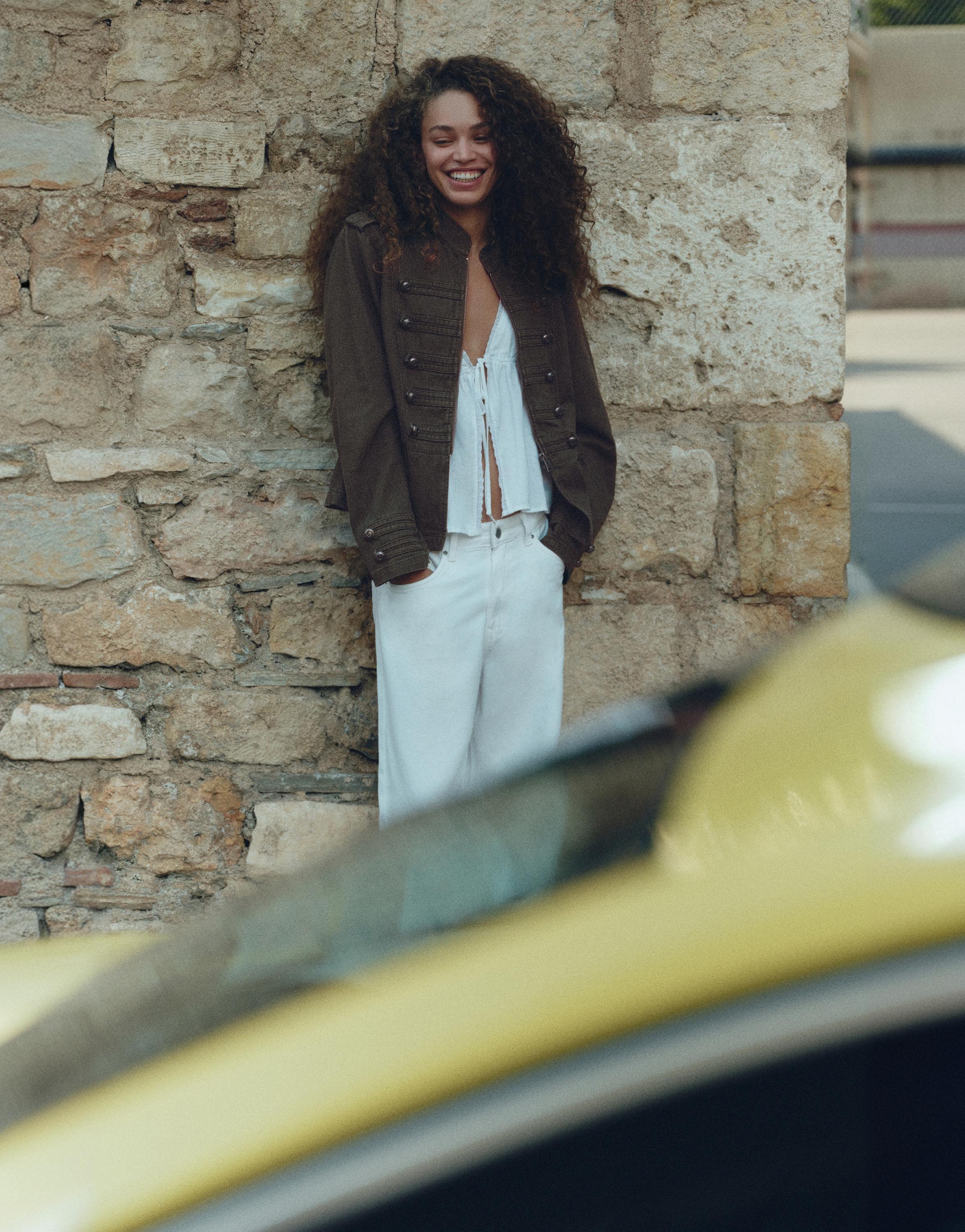 Fitted toggle button jacket — Dark khaki
