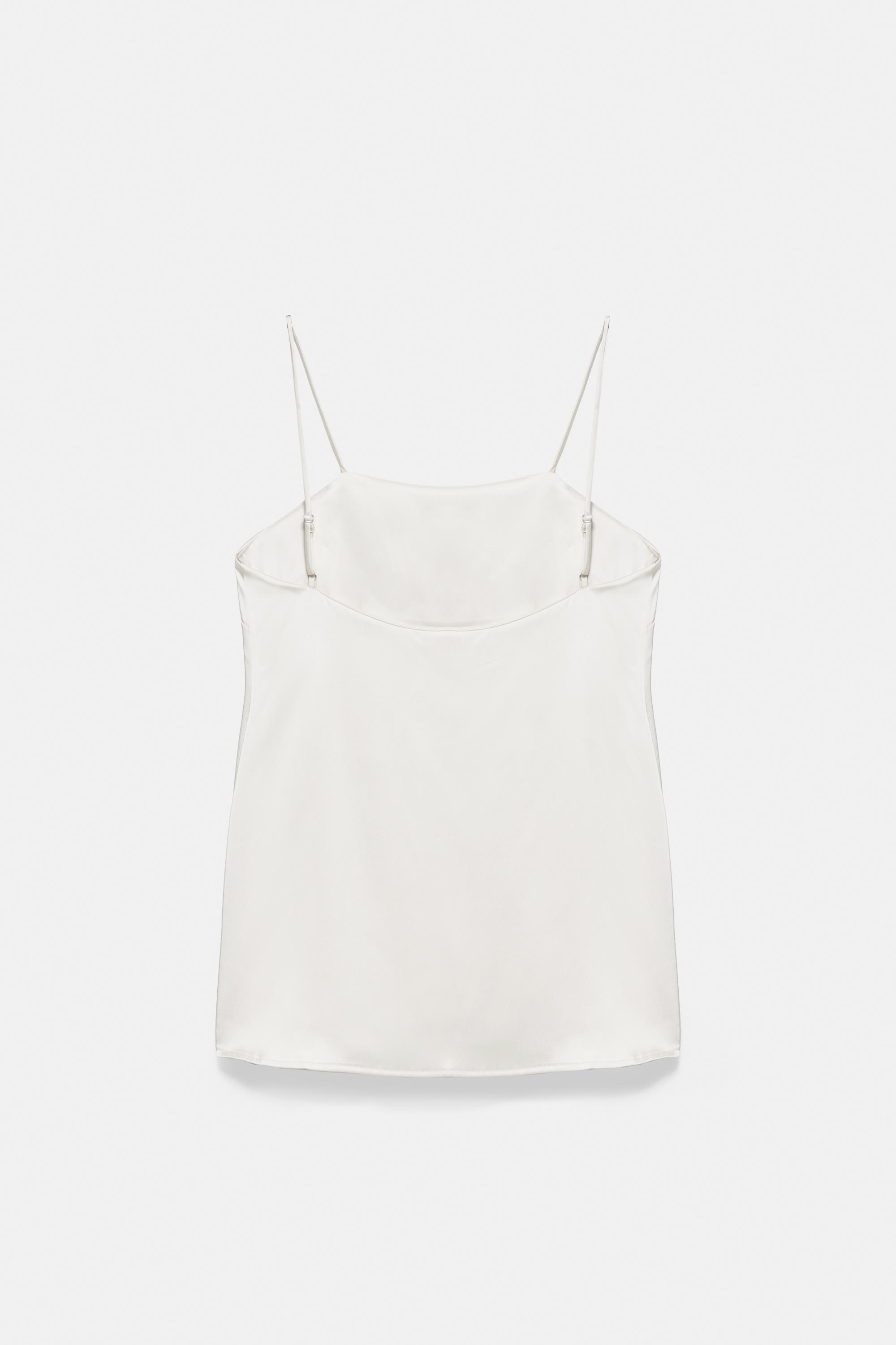 Satin cami top — Ecru