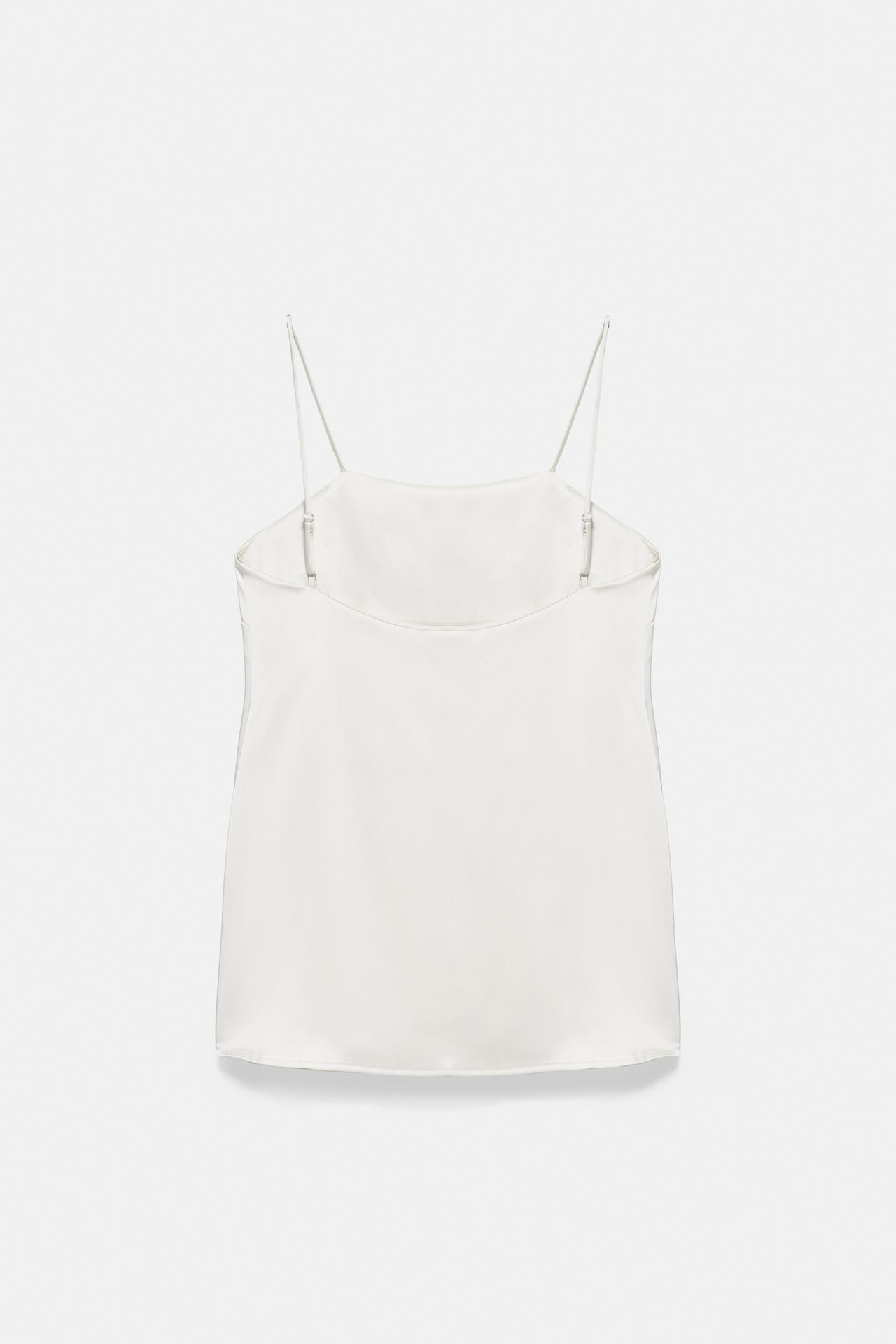 Satin cami top — Ecru