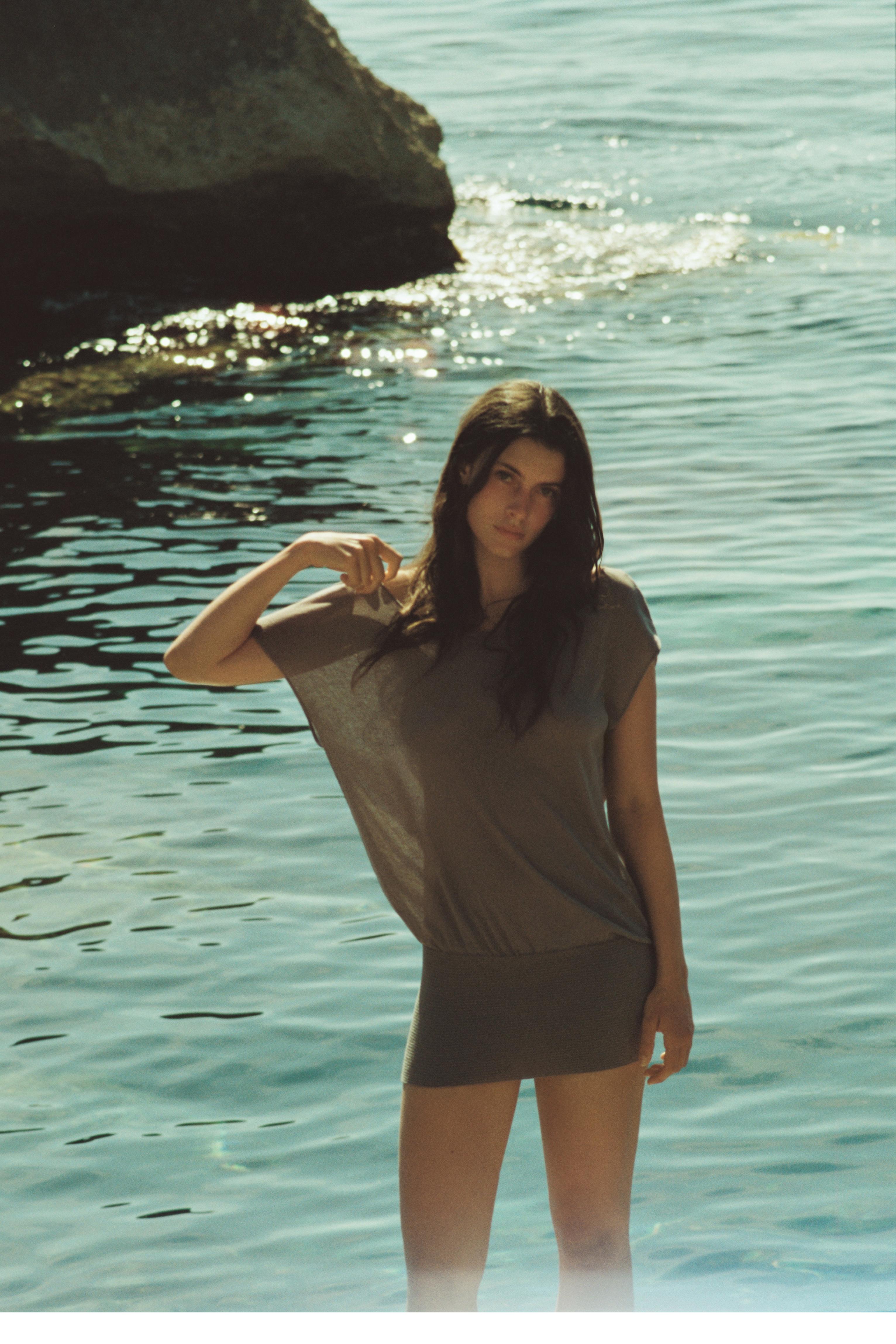 Elastic waist top — Steel