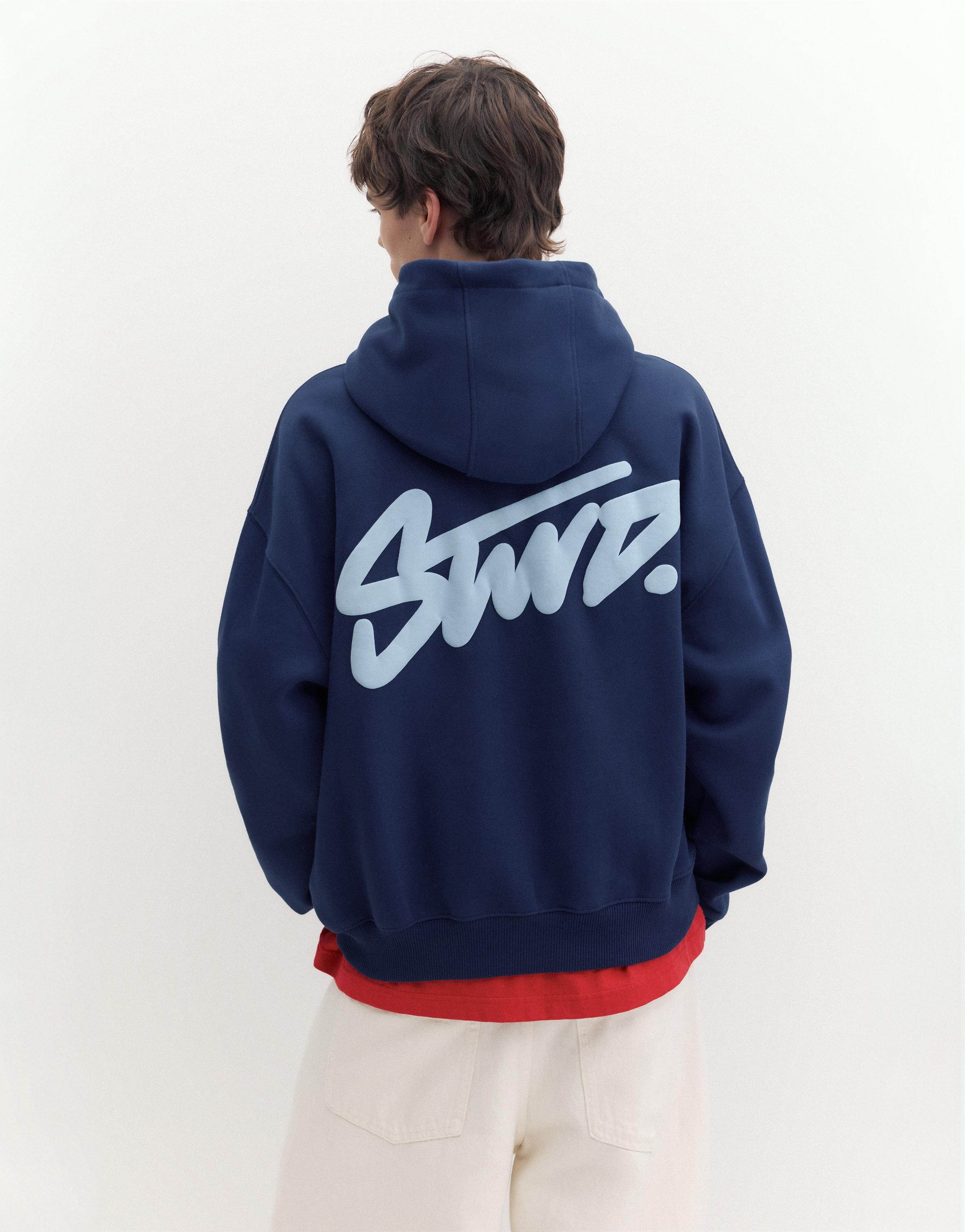 STWD logo boxy hoodie — Navy