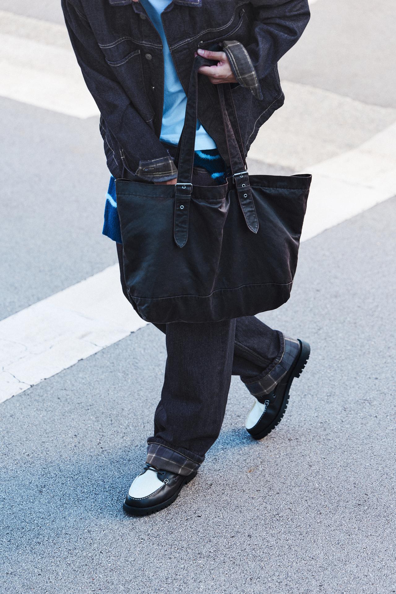 Waxed suede shopper bag — 1-707