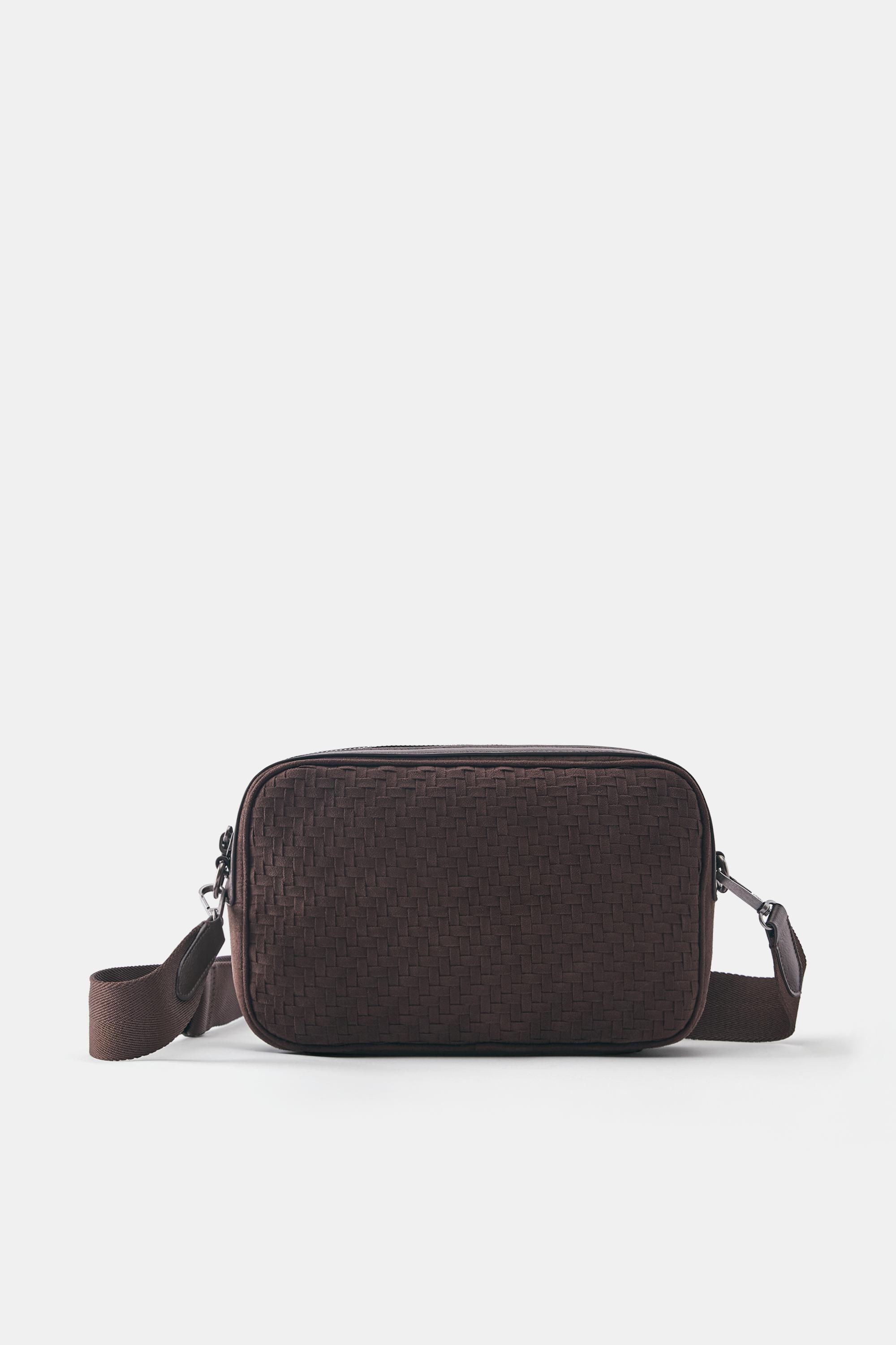 Woven crossbody bag — Brown