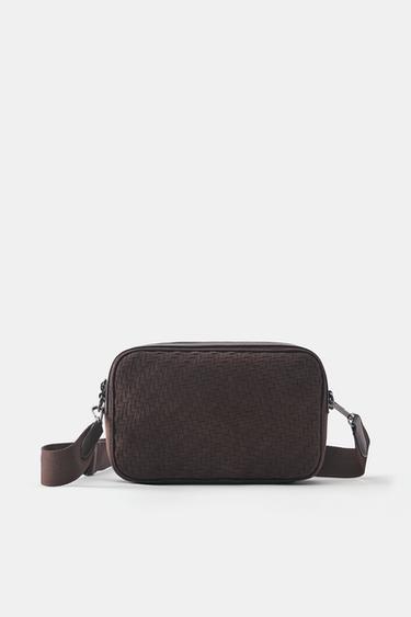 Woven crossbody bag — Brown 1