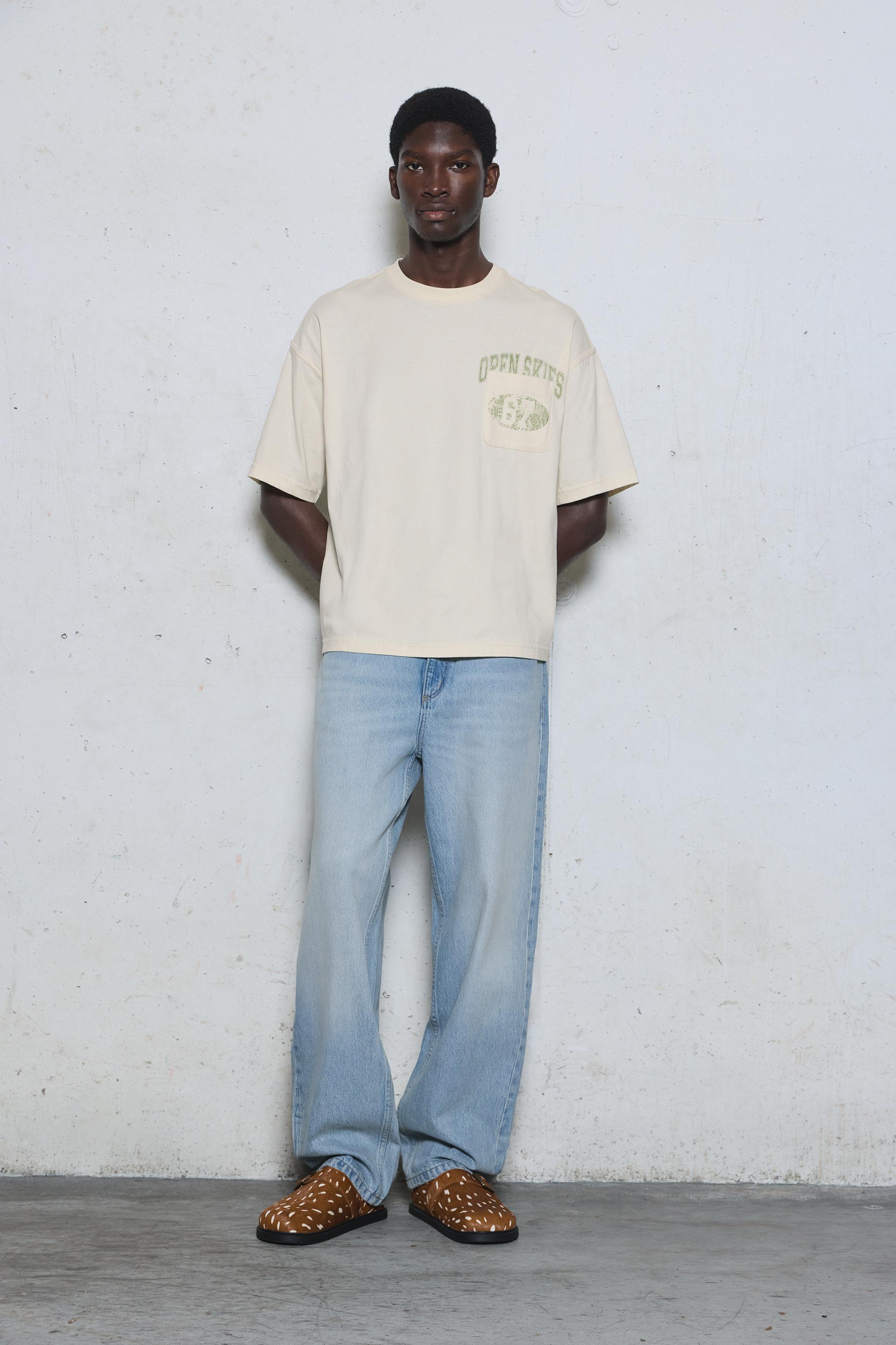 Relaxed fit graphic pocket T-shirt — Off white