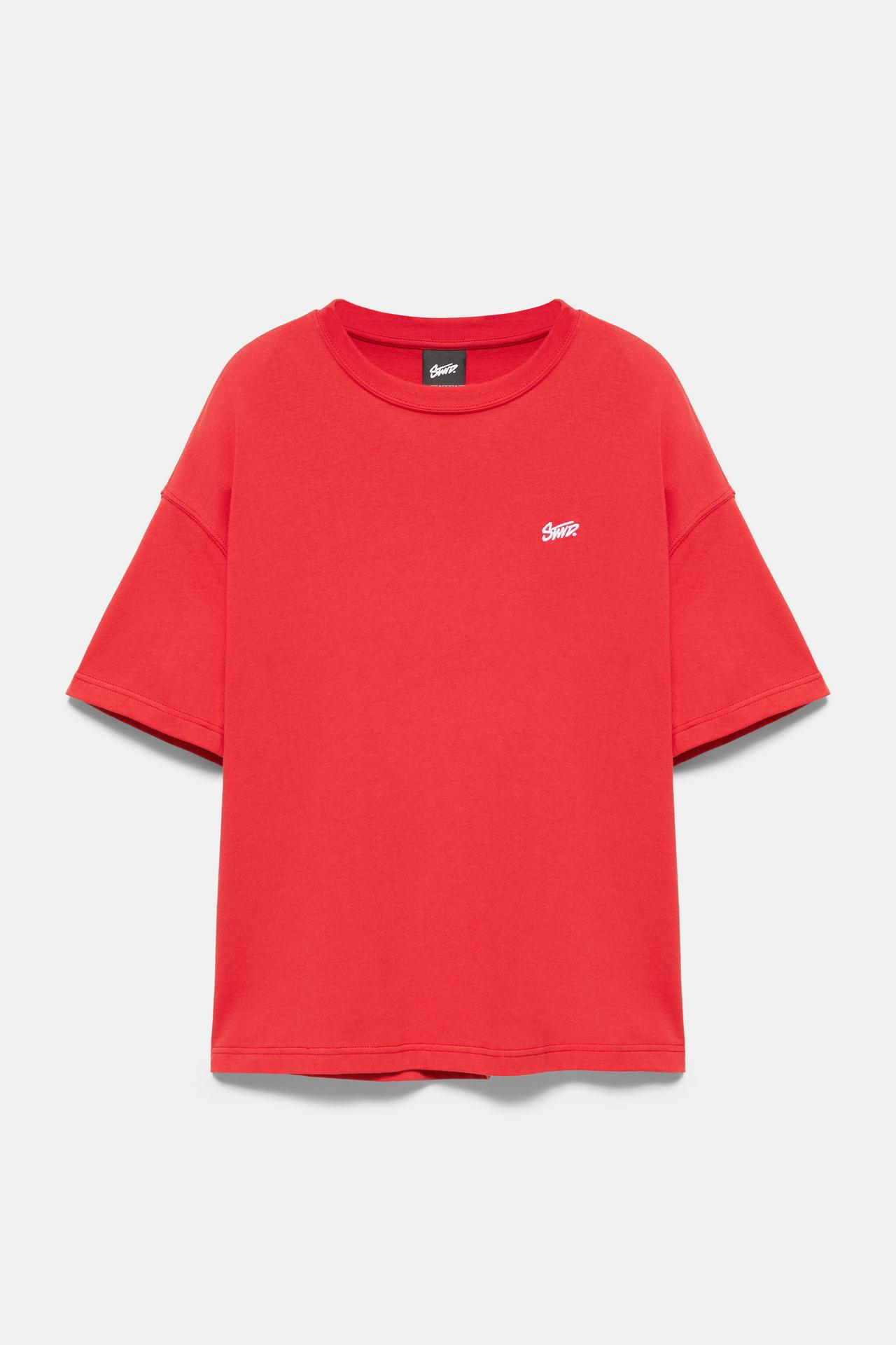 Boxy STWD logo T-shirt — Red