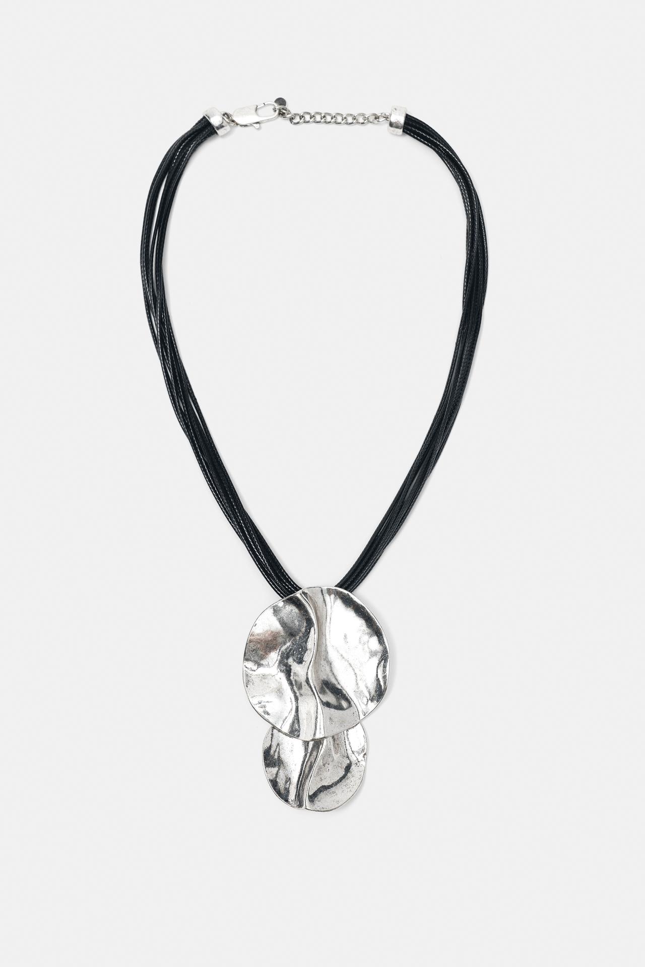 Cascading round piece necklace — Silver