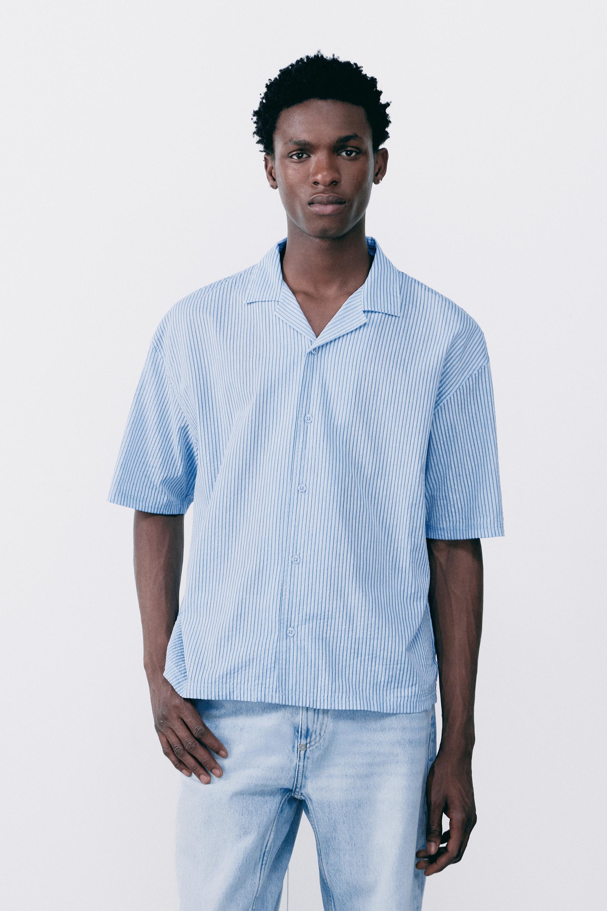 Camicia A Maniche Corte A Righe