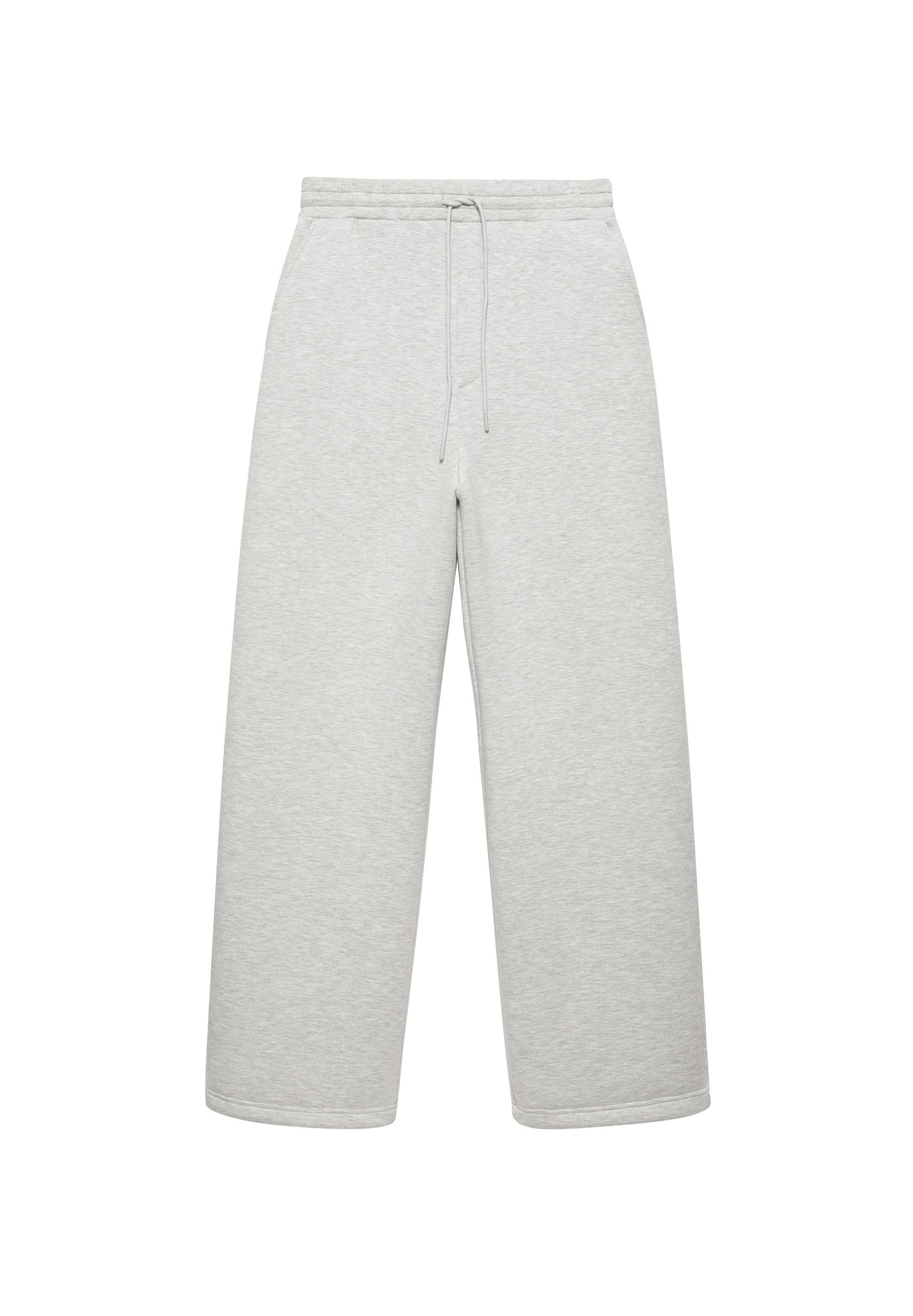 Neoprene-effect baggy trousers — Grey marl