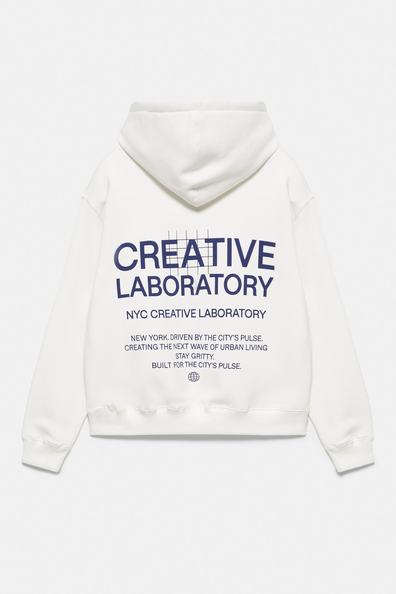 Relaxed graphic hoodie — Off white