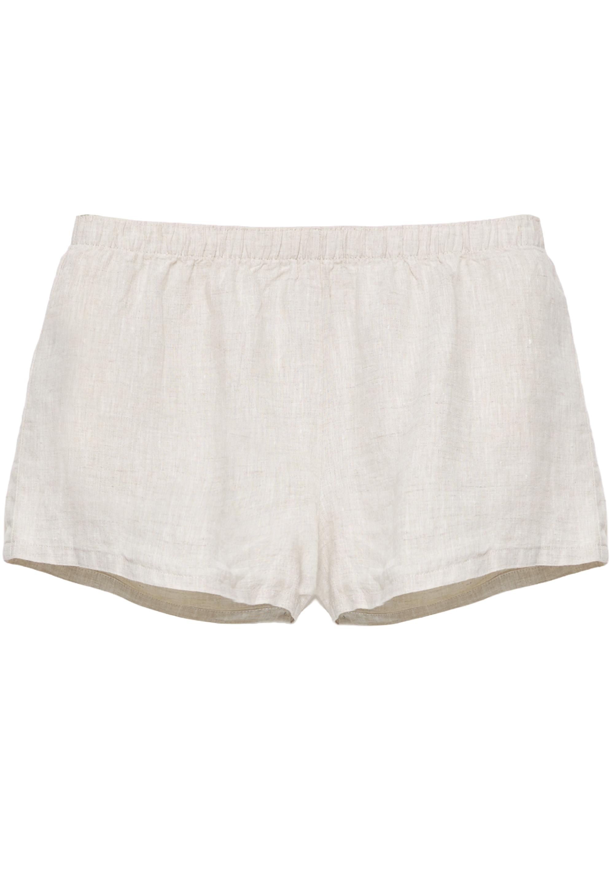 100% Linen Shorts — Beige