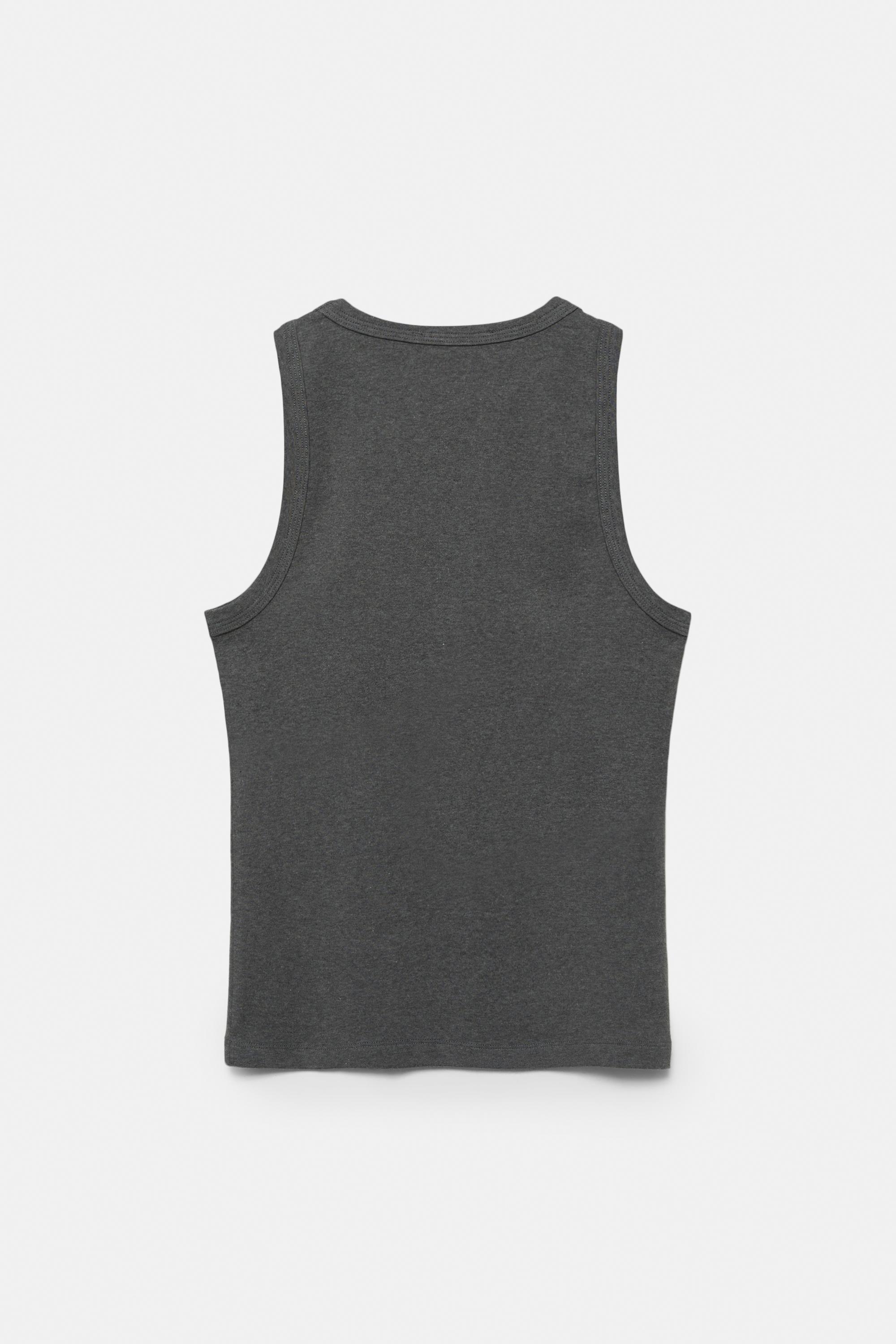 Round neck tank top — Medium marl