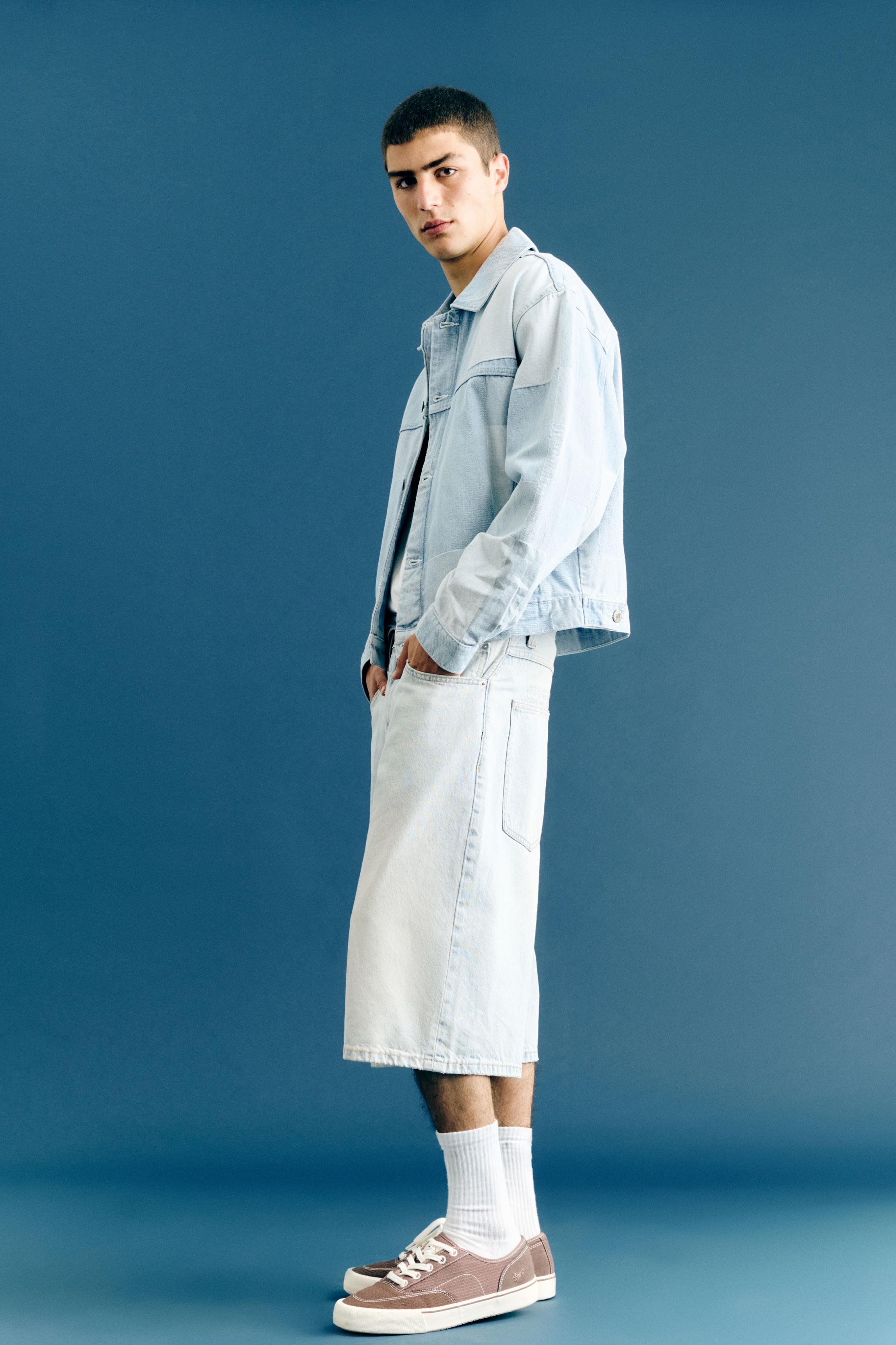 Skater denim Bermuda shorts — Pale blue