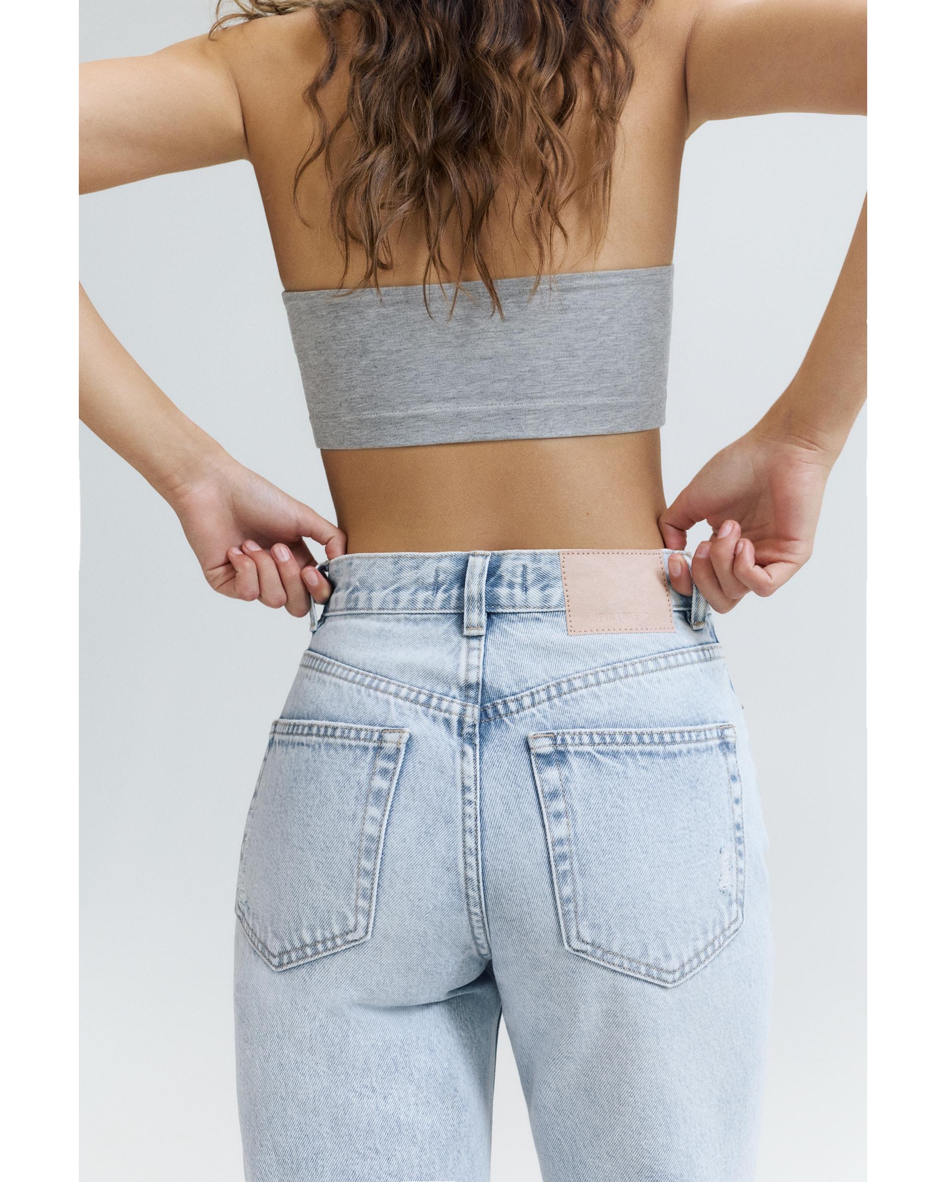 Yırtık mom fit jean - Görsel 17