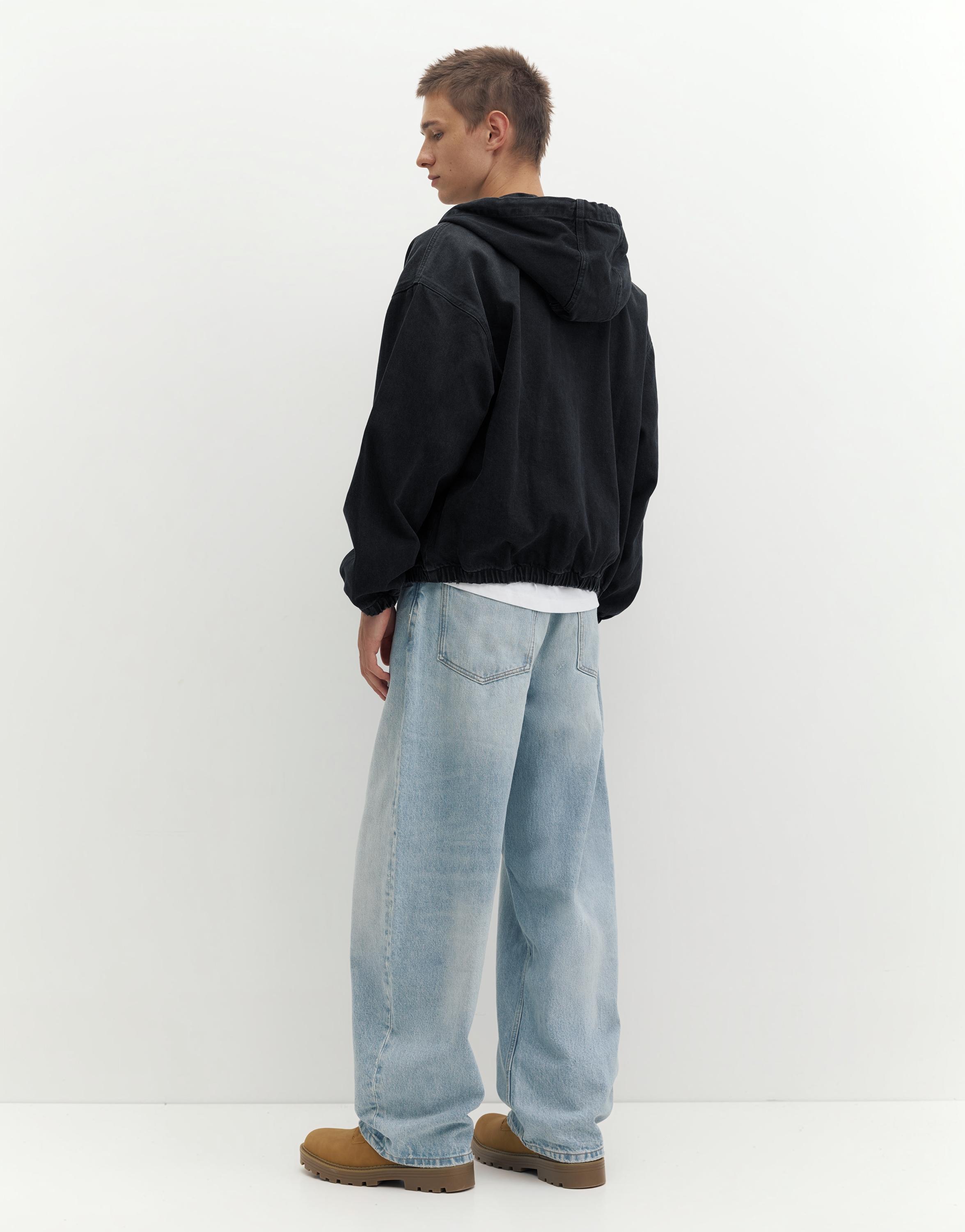 STWD zip-up hooded jacket — Faded black