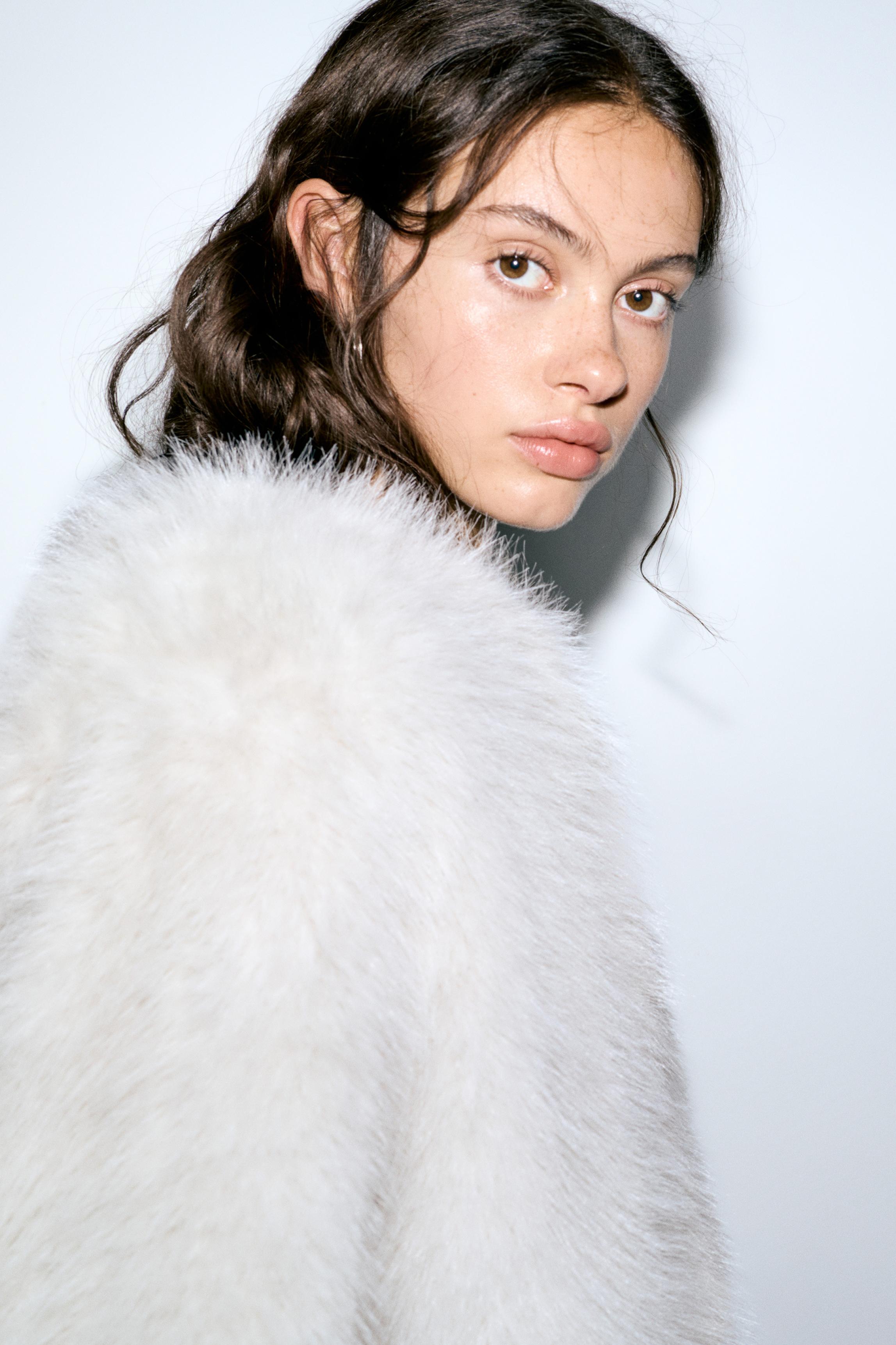 Suni kürk ceket - Görsel 17