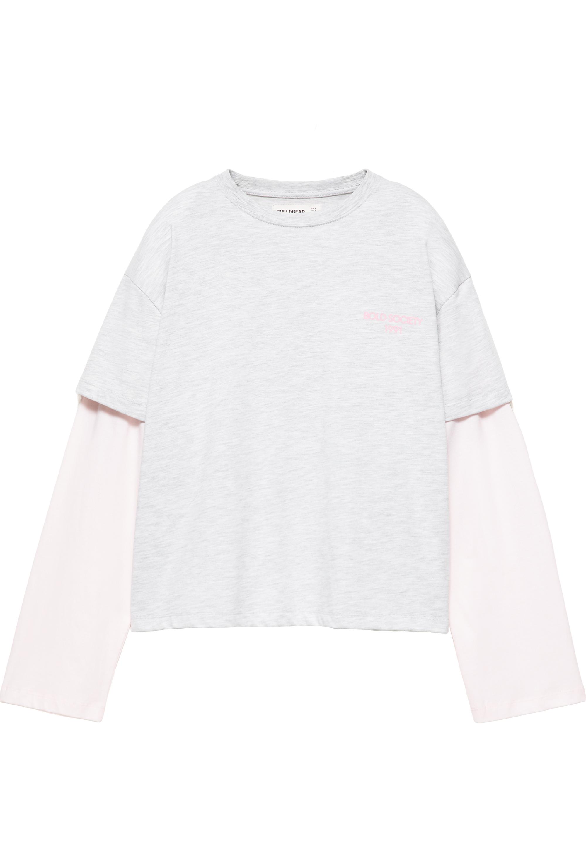 Double sleeve T-shirt — Pale grey