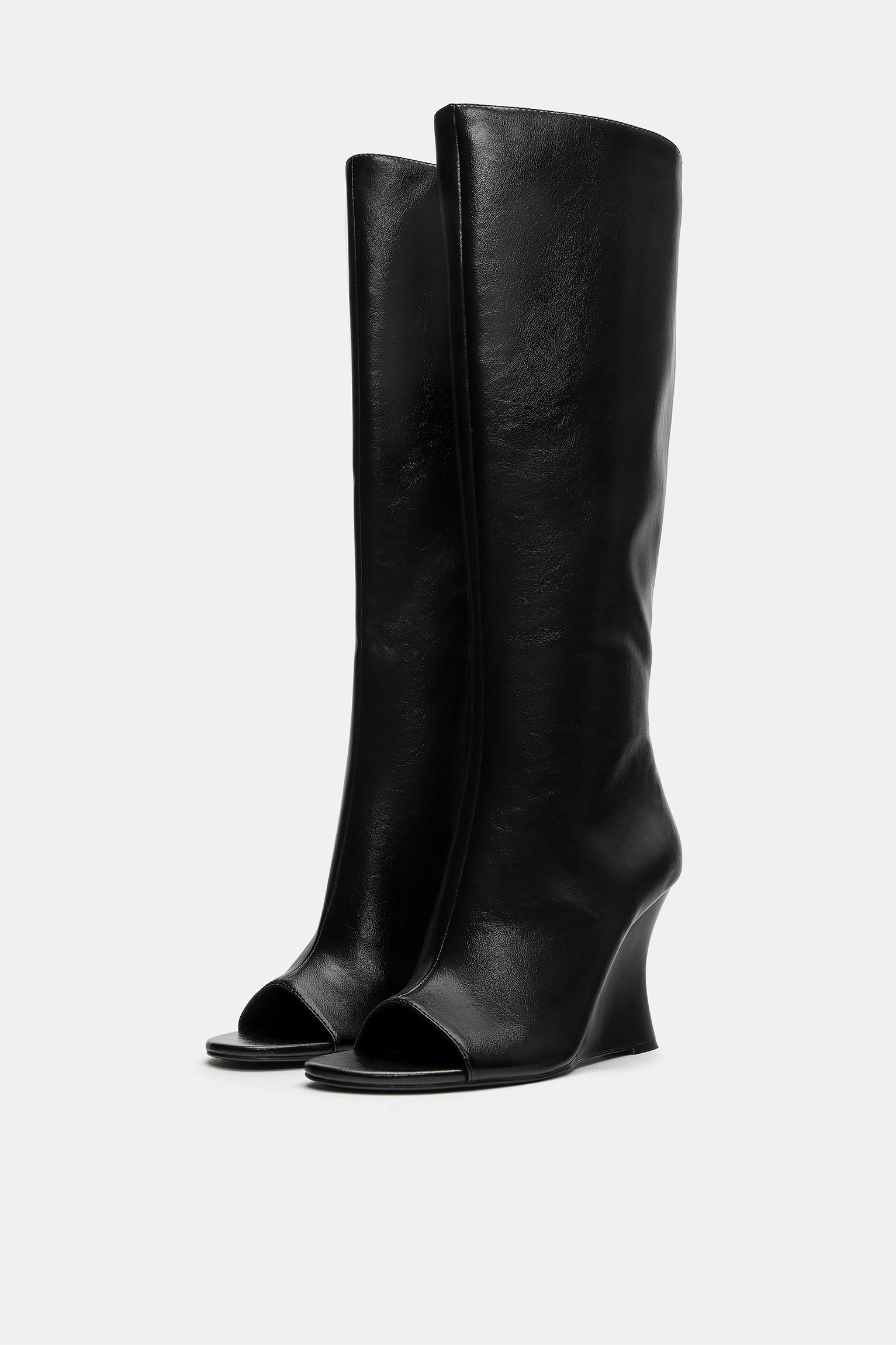 High wedge boots — Black