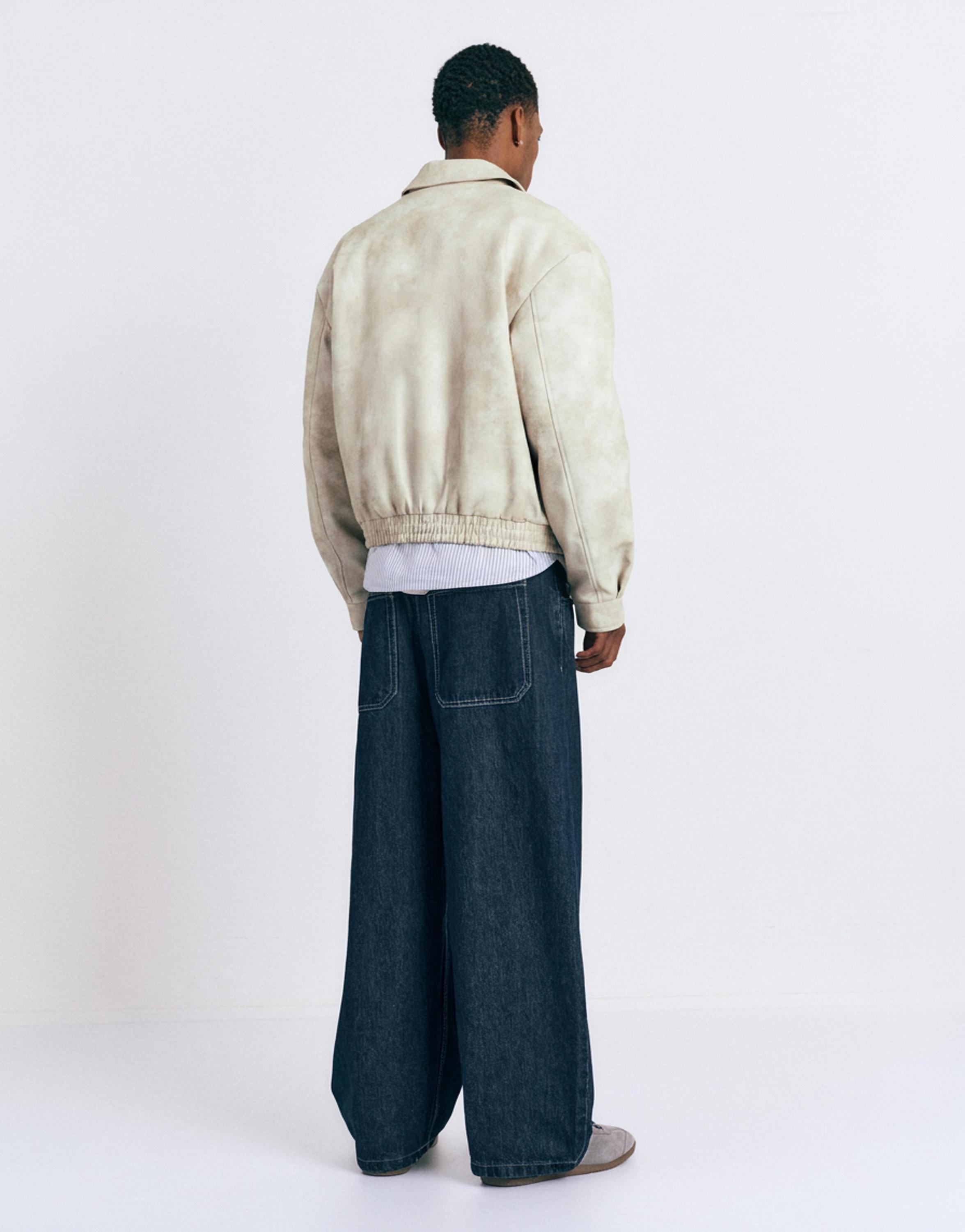 Faux leather jacket — Ecru