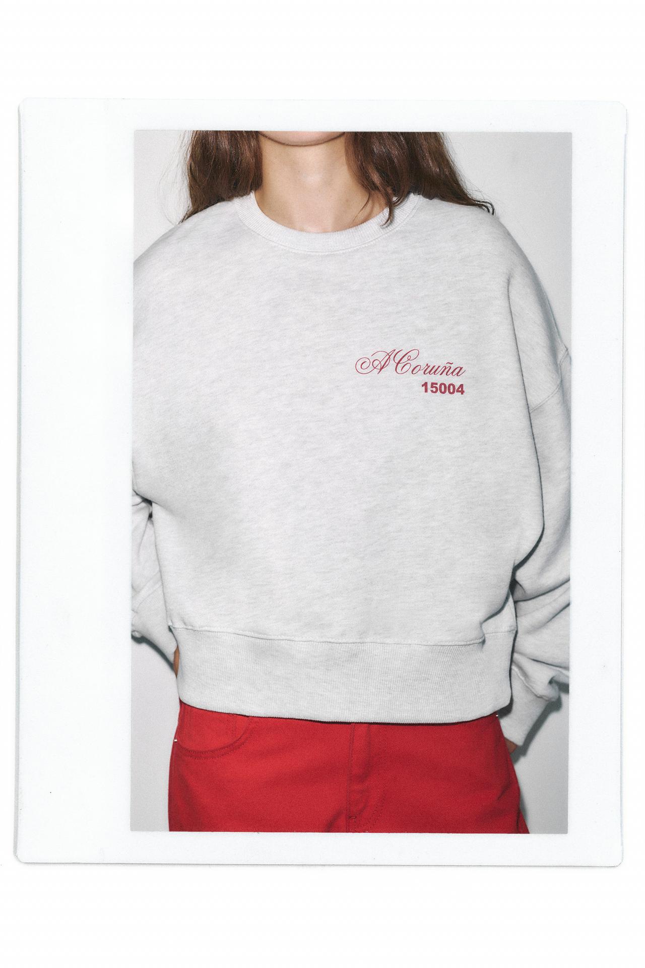 A Coruña graphic sweatshirt — Grey marl