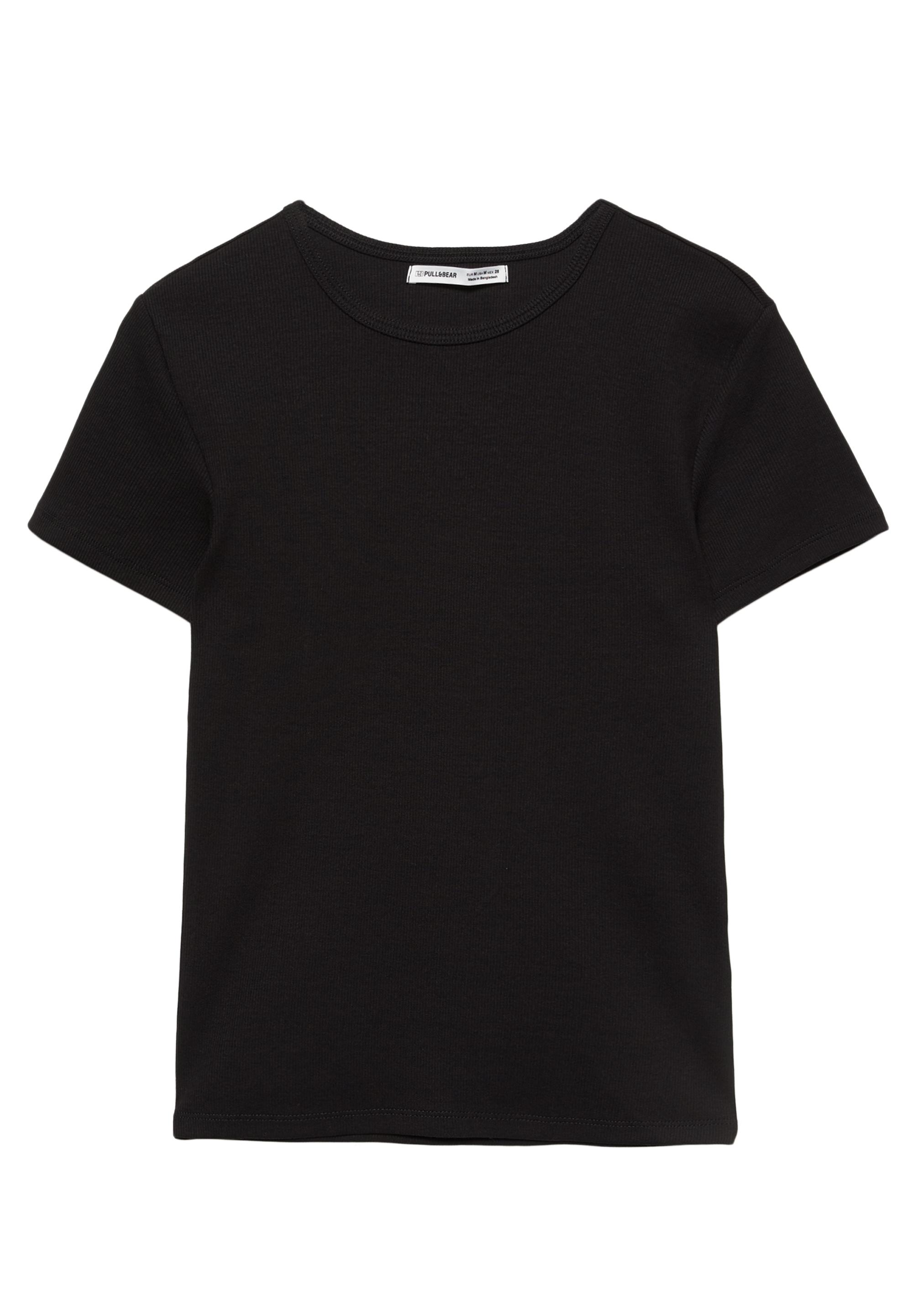 Ribbed short sleeve T-shirt — Black