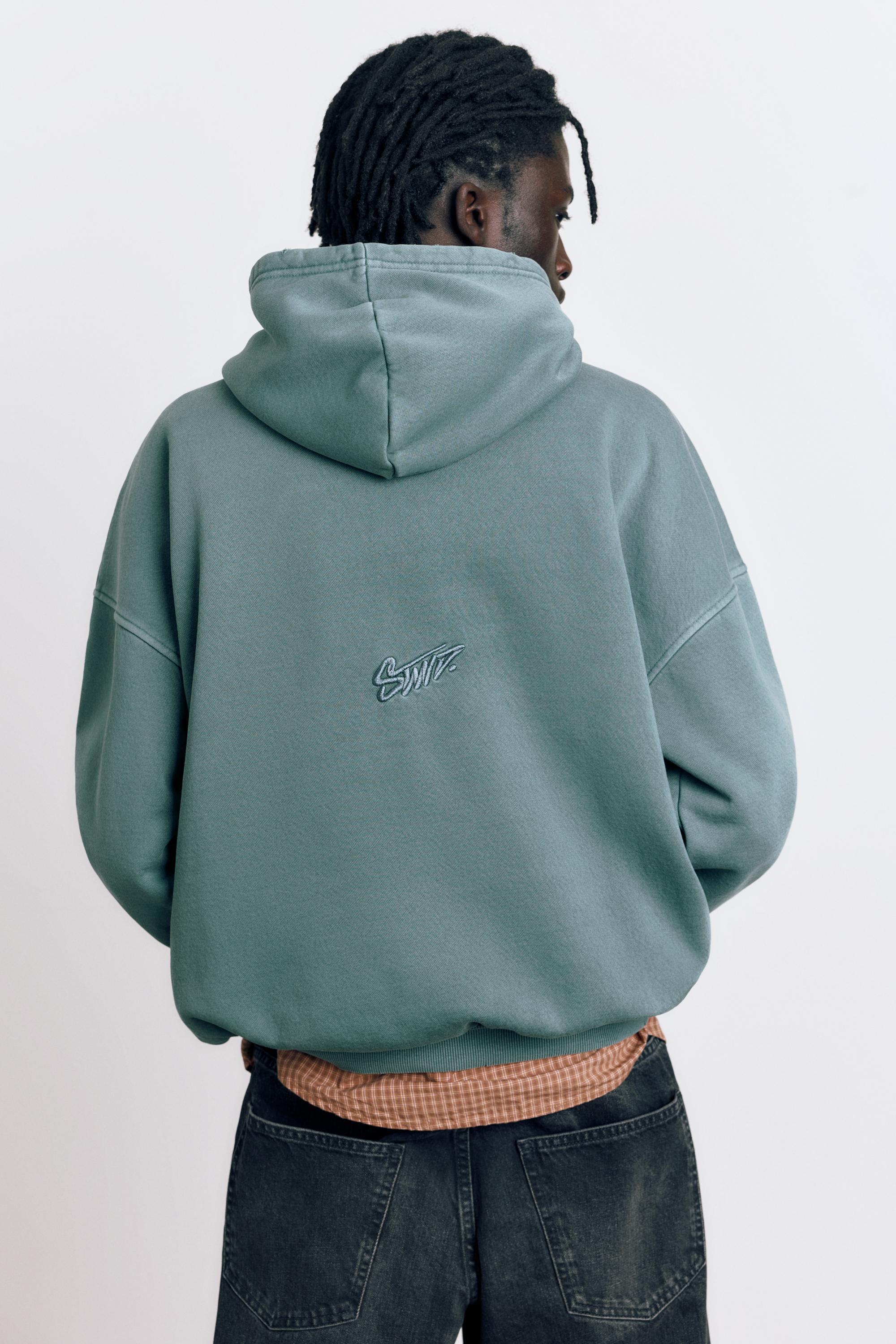 STWD Yıkanmış Kapüşonlu Sweatshirt - Görsel 17