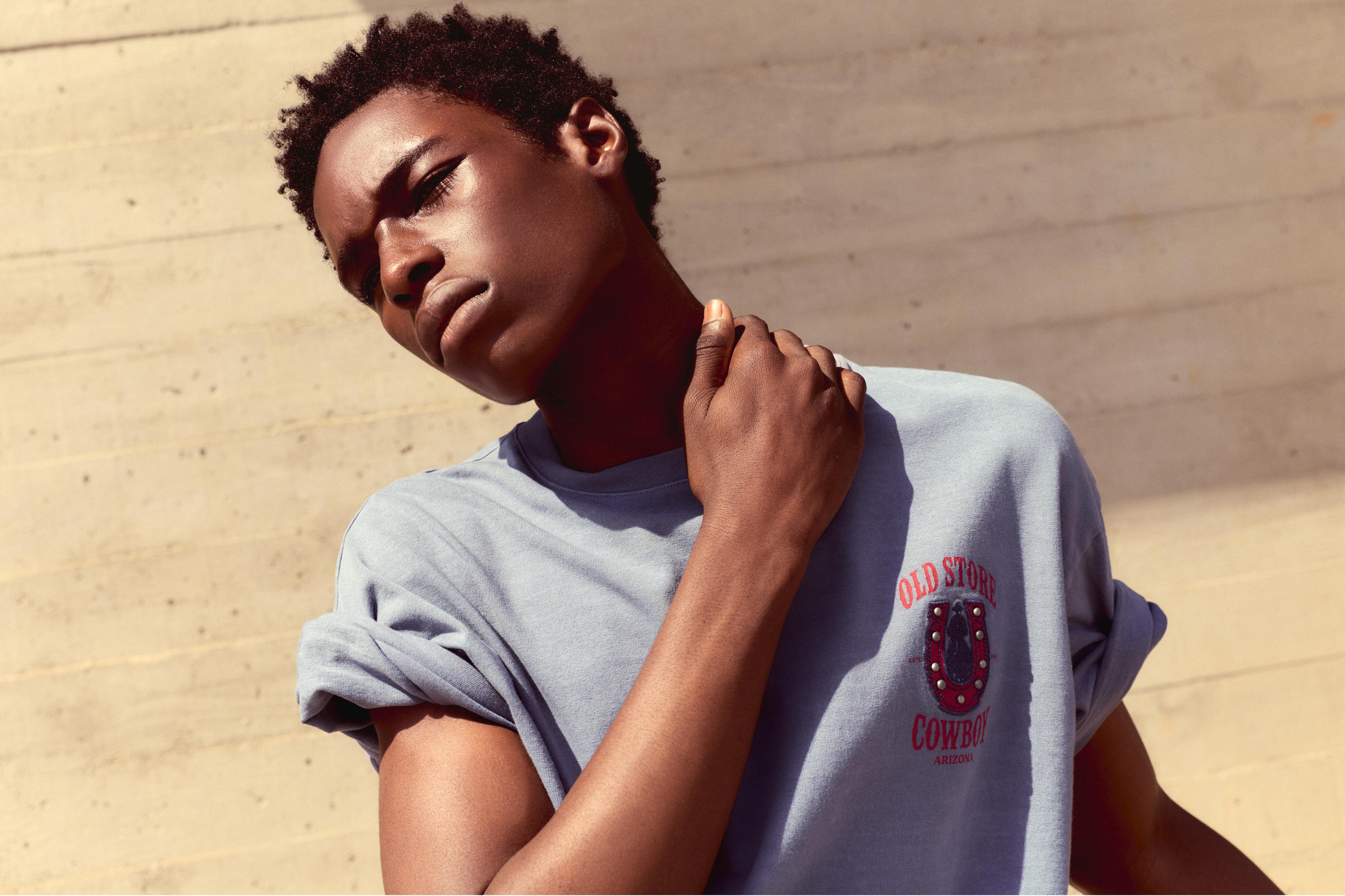 Ombré stud T-shirt — Blue