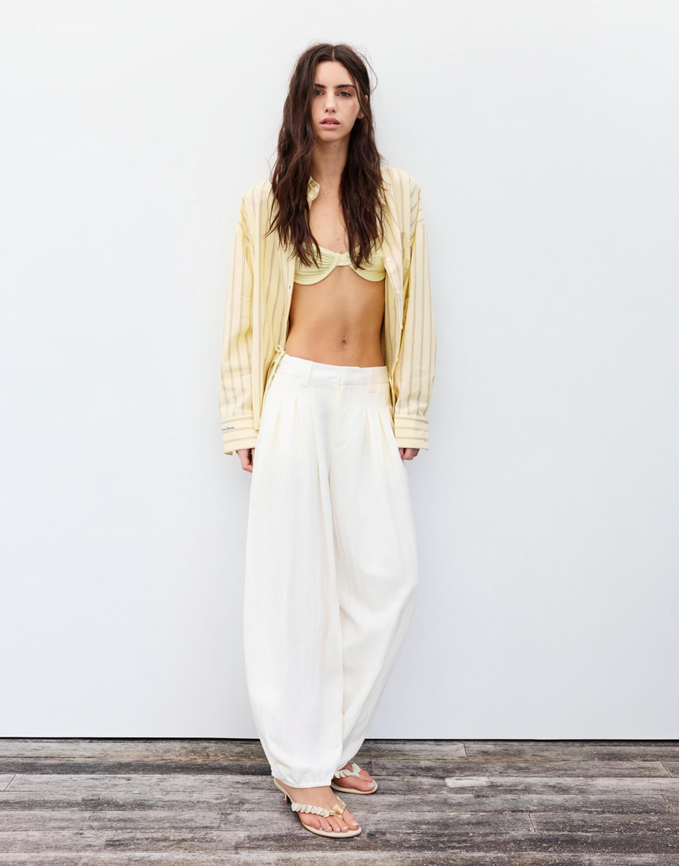 Pensi detaylı şalvar pantolon - Görsel 9