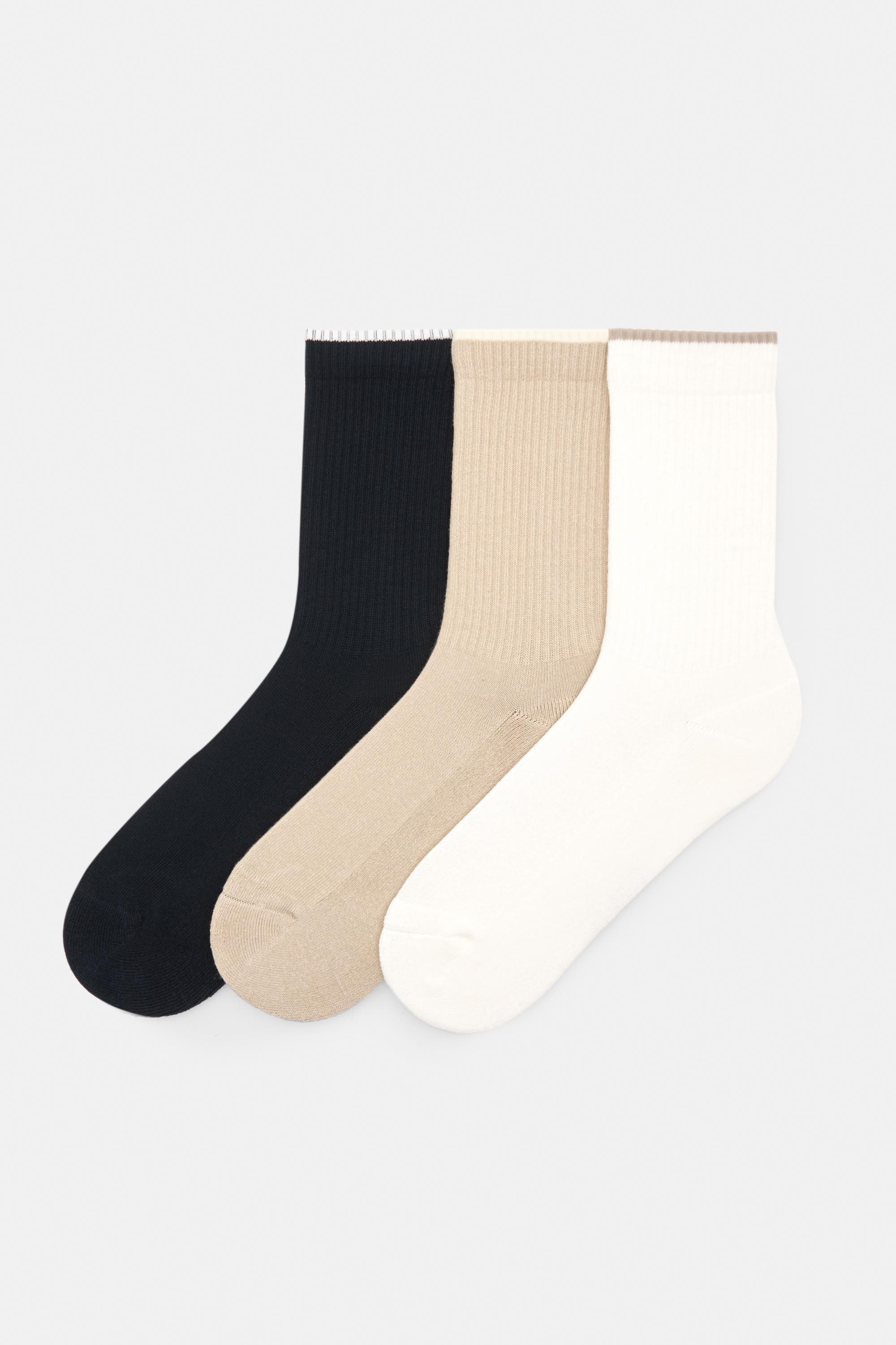 3er-Pack Kontrast-Socken