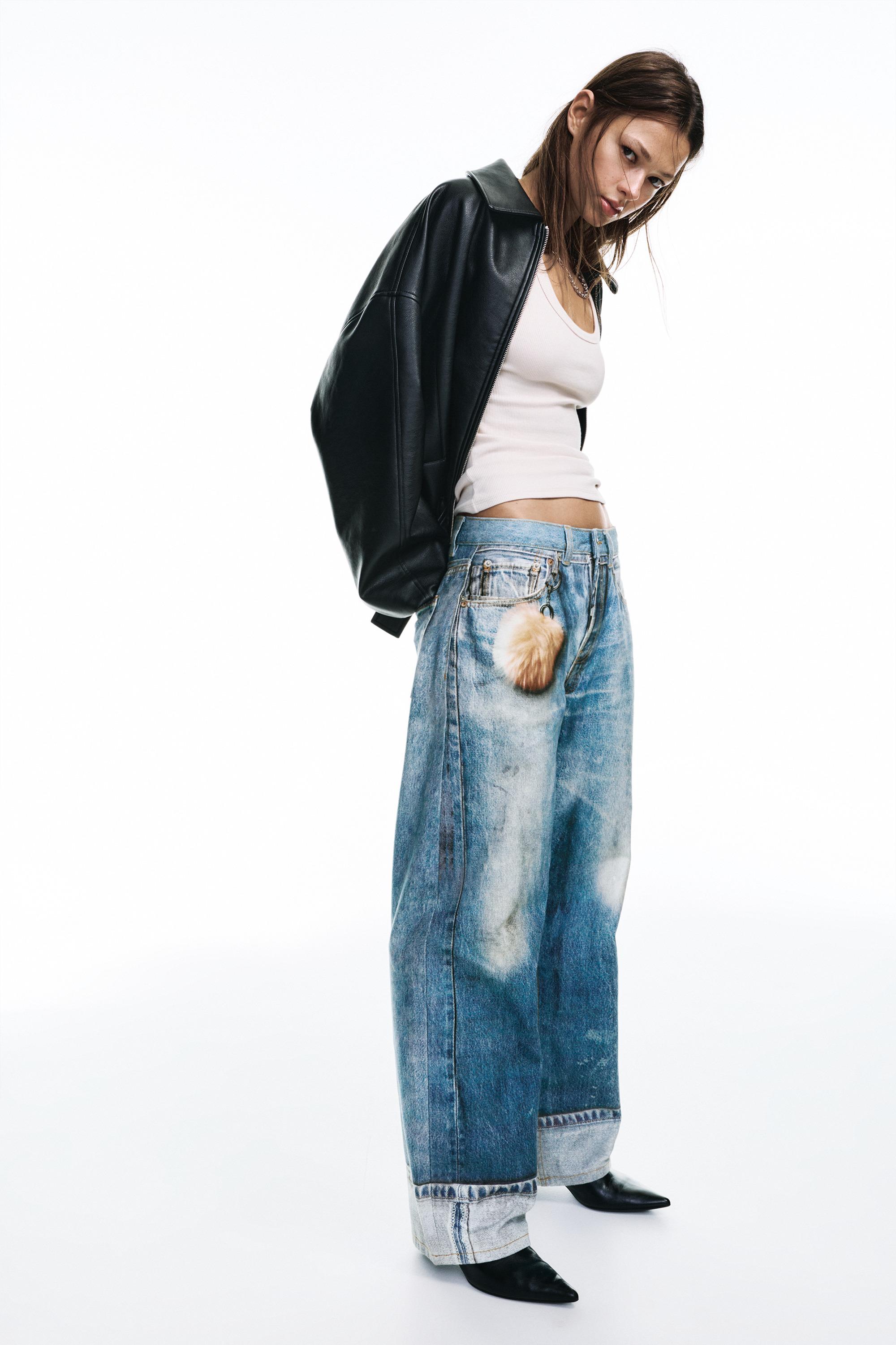 Baggy print jeans — Blue