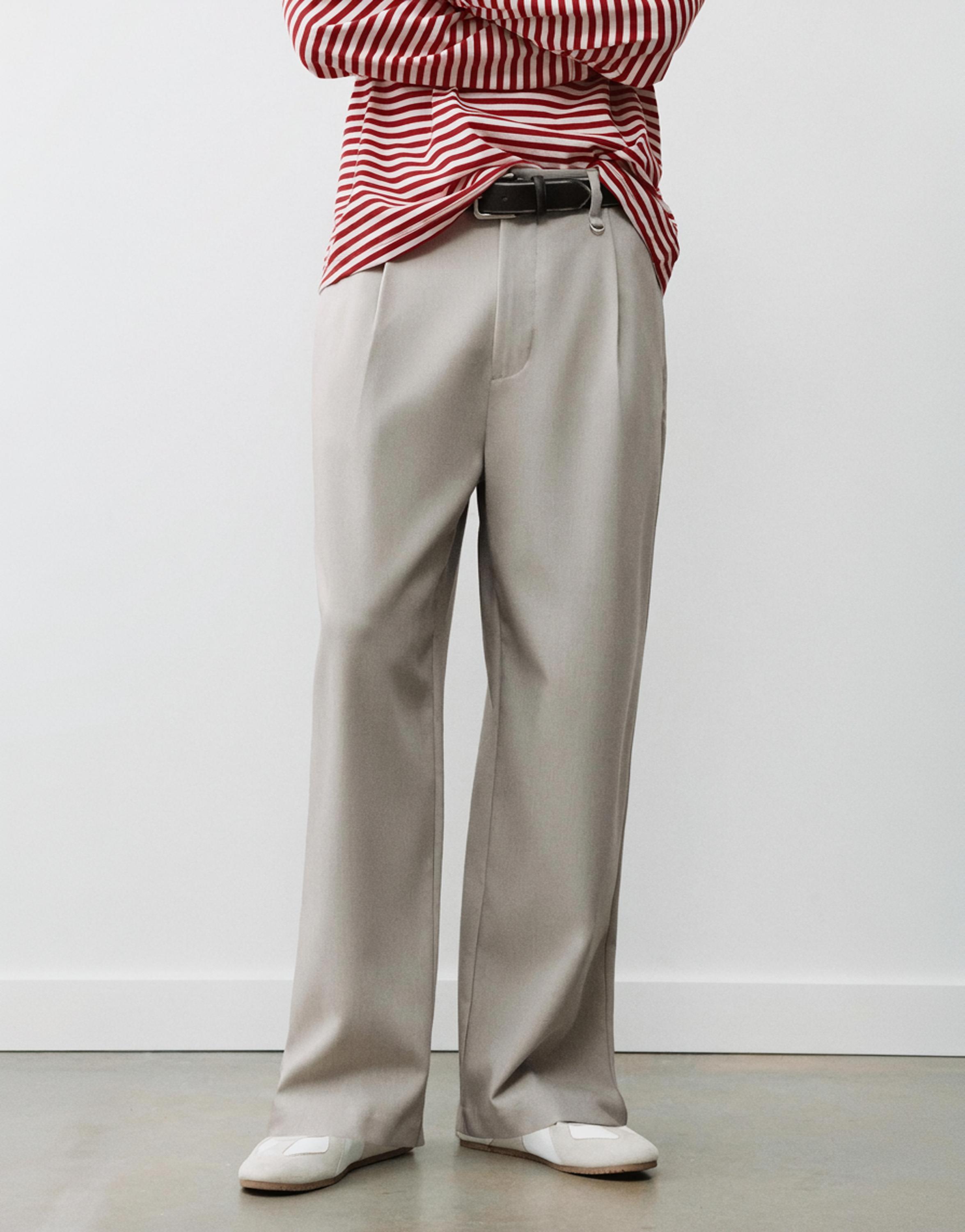 Tailored darted trousers — Stone