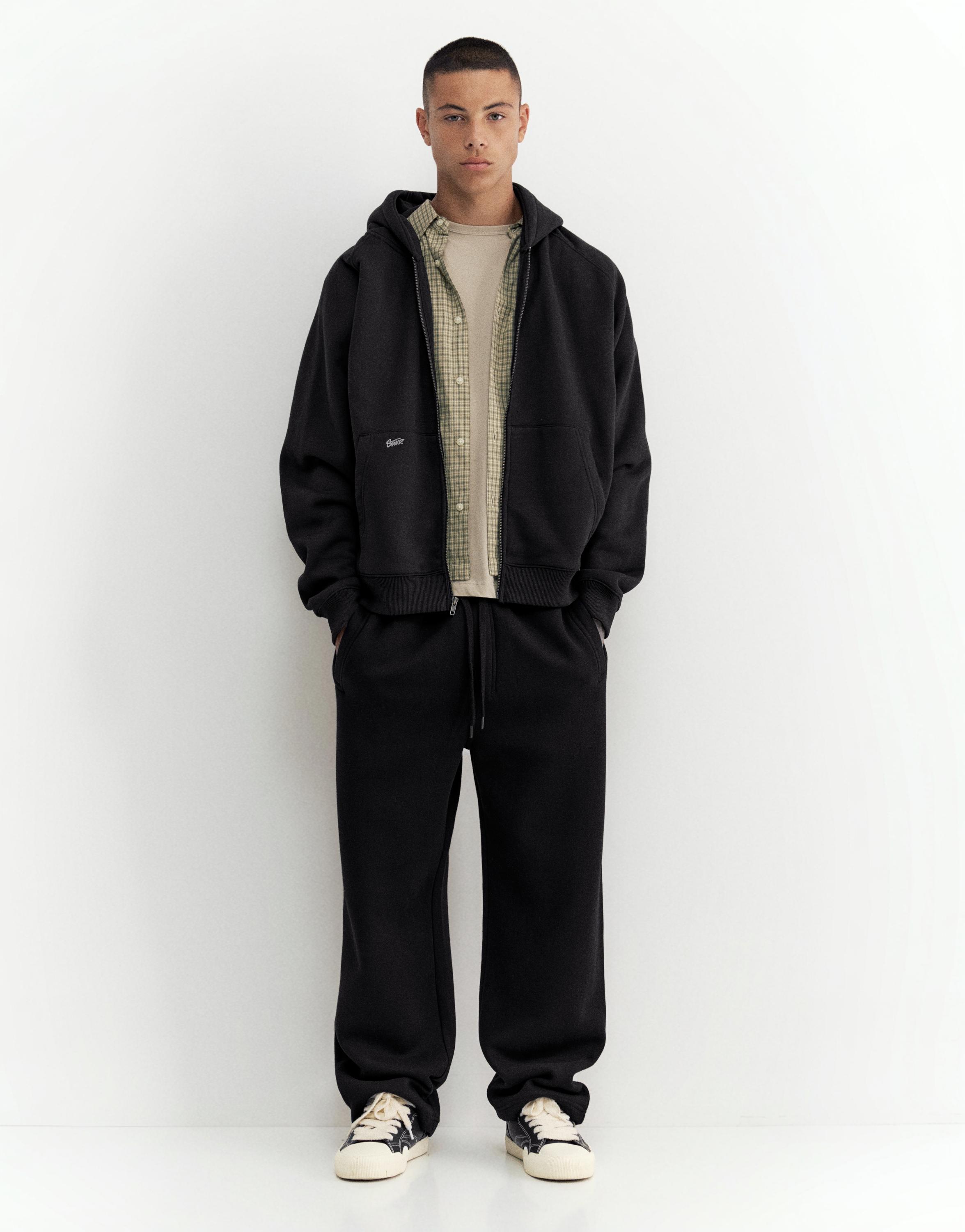 STWD zip-up hoodie — Black