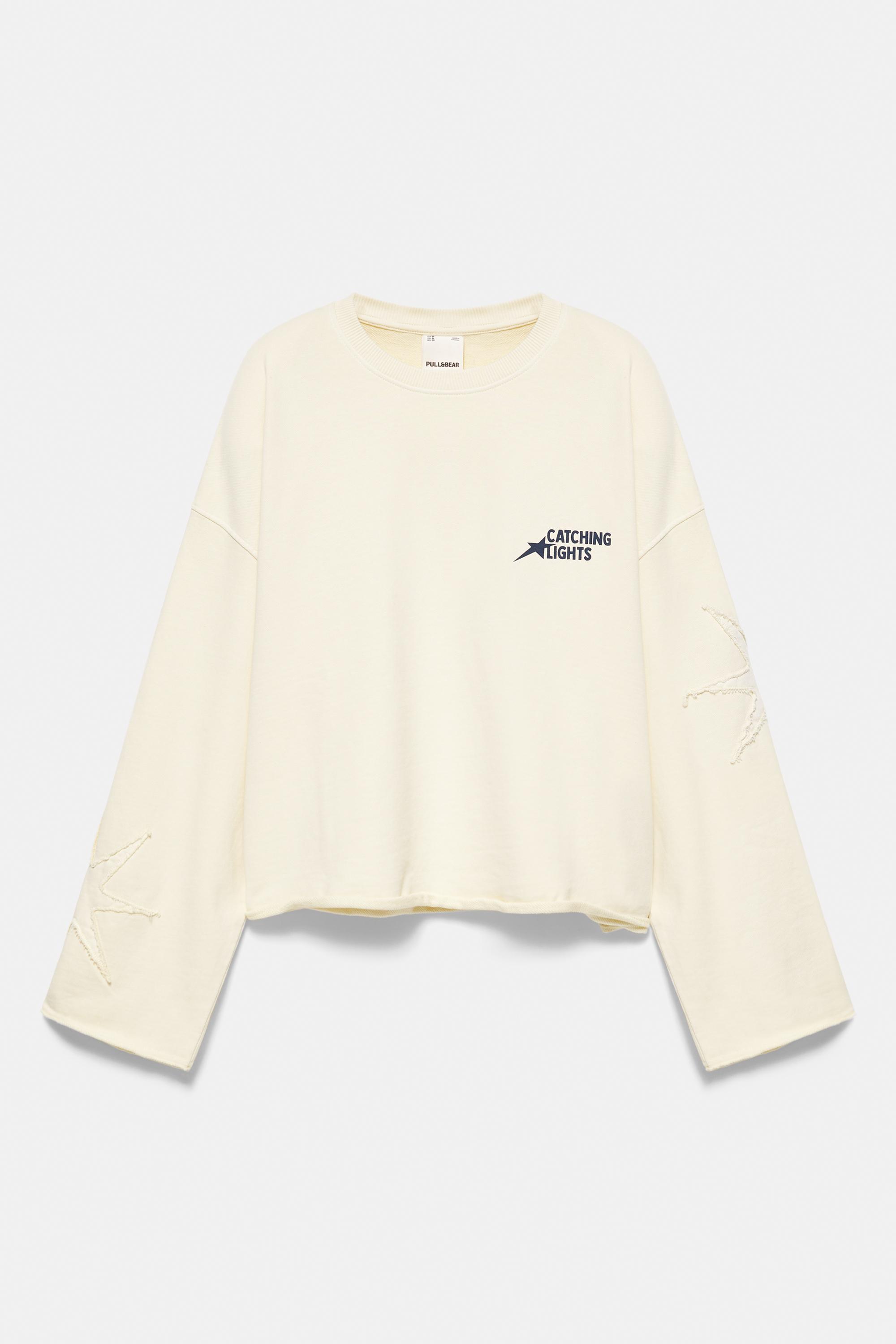 Cropped star graphic sweatshirt — Yellow