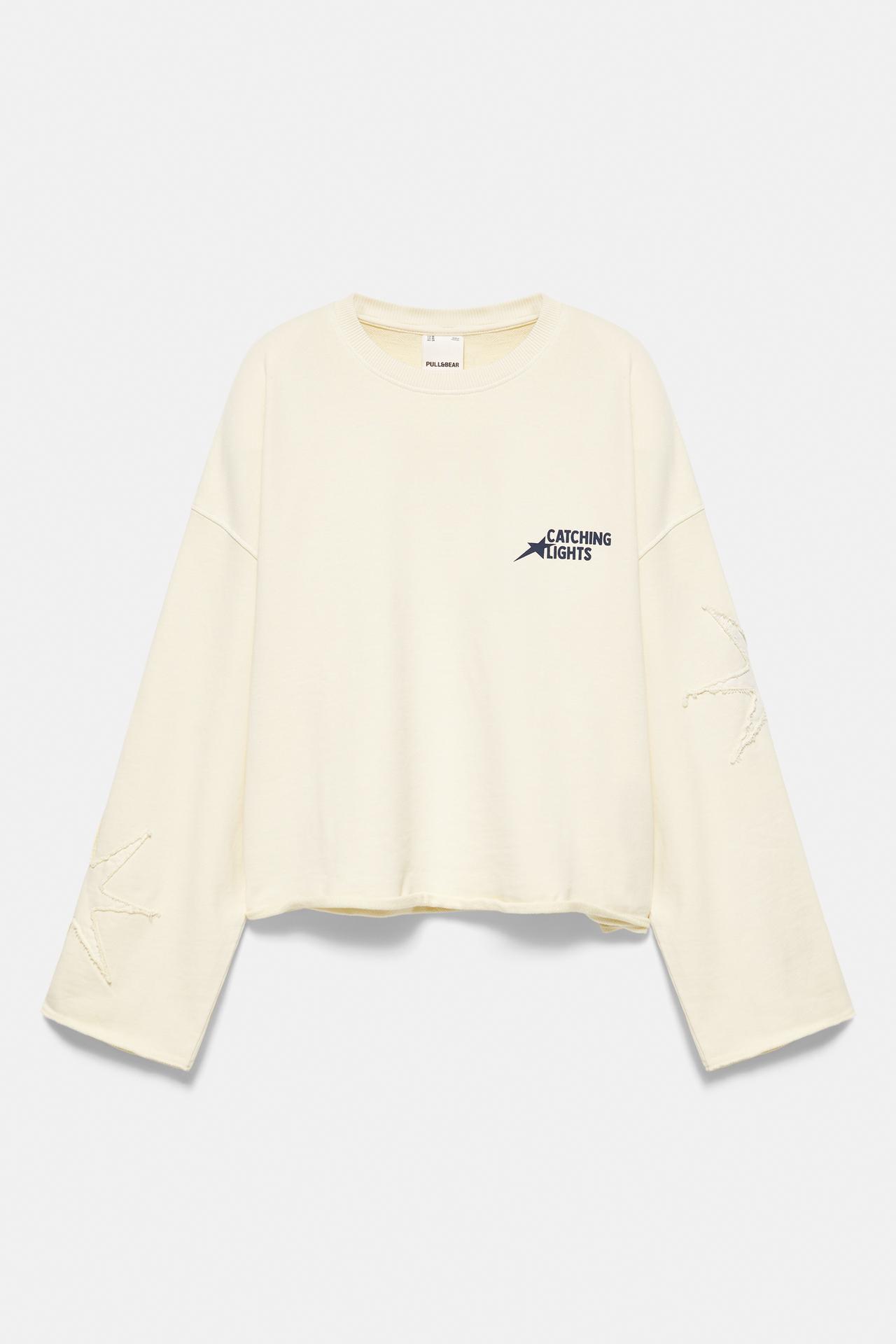 Cropped star graphic sweatshirt — Yellow
