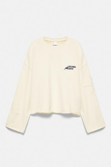 Cropped star graphic sweatshirt — Yellow 6