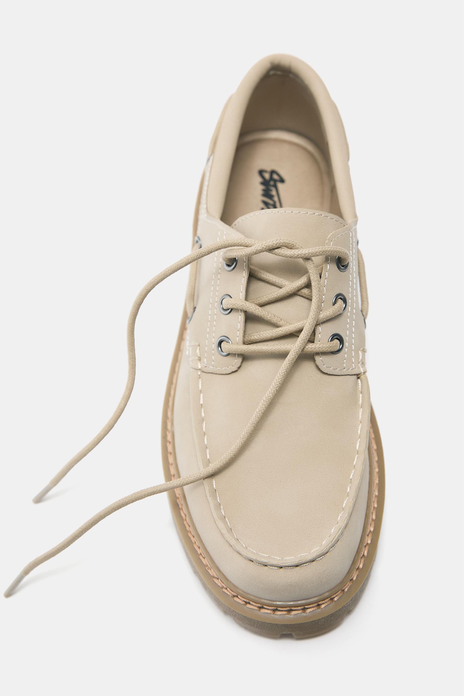 STWD boat shoes — Ecru