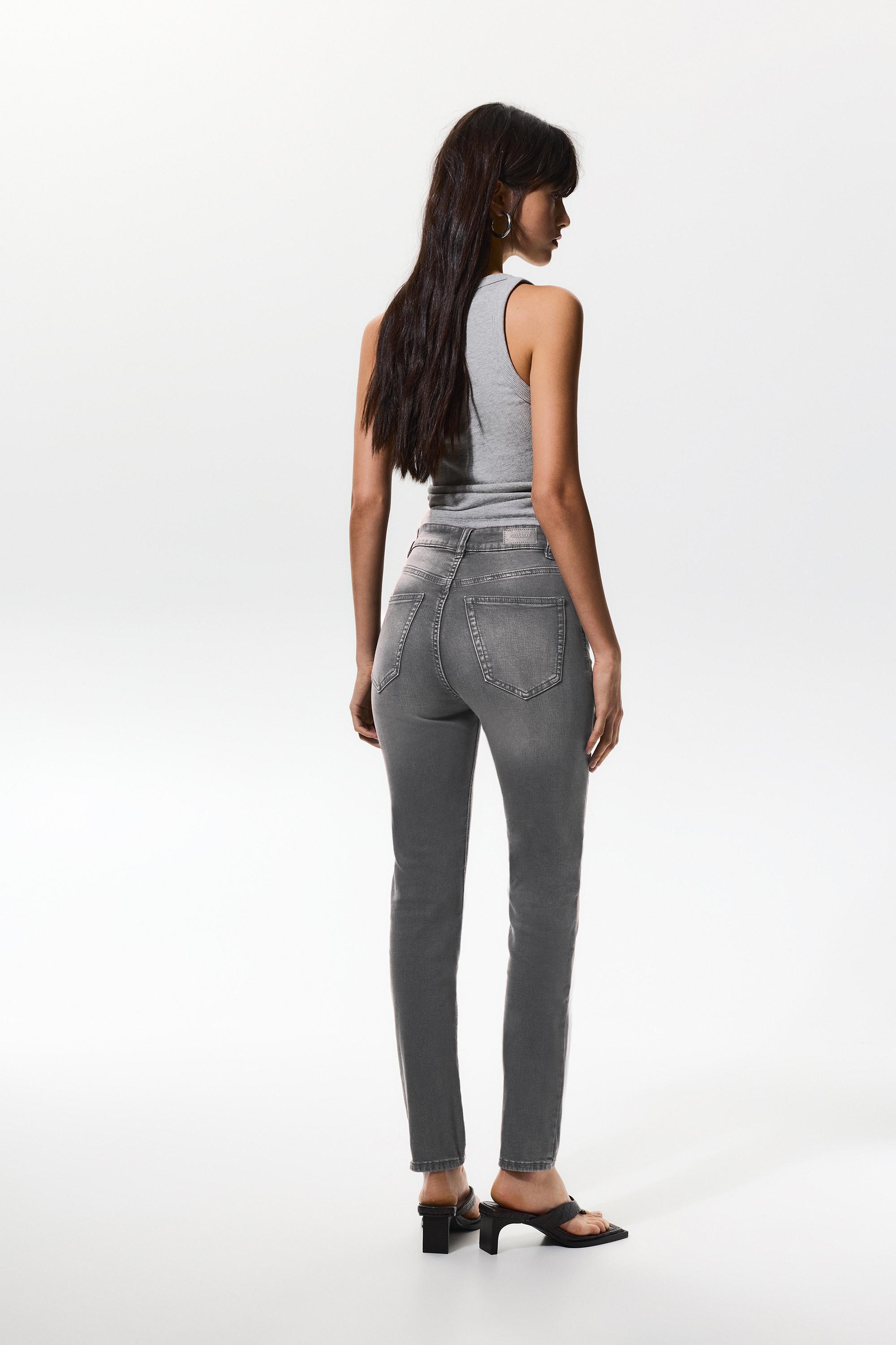 High-waist skinny jeans — Grey