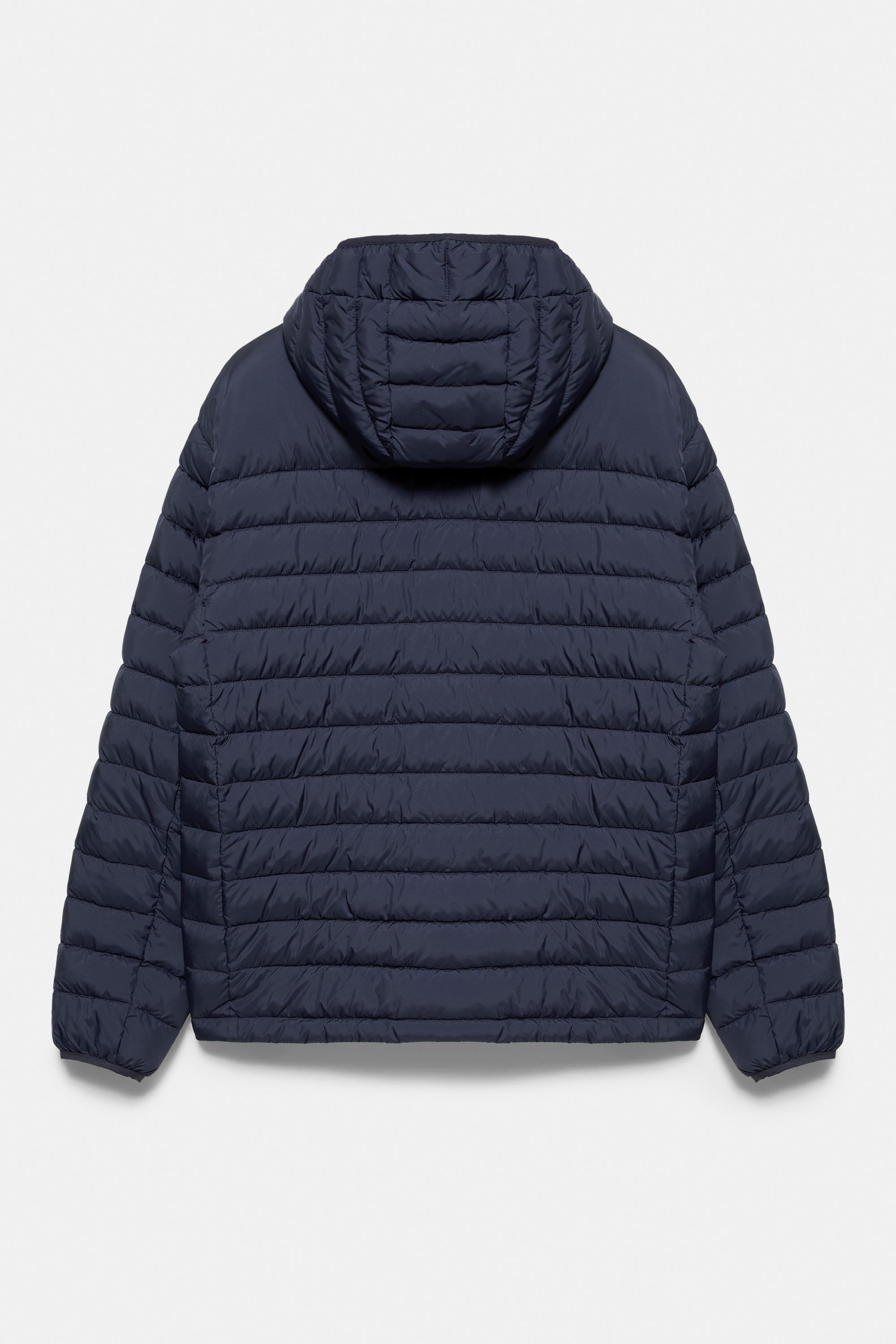 Lightweight puffer jacket with hood — Navy